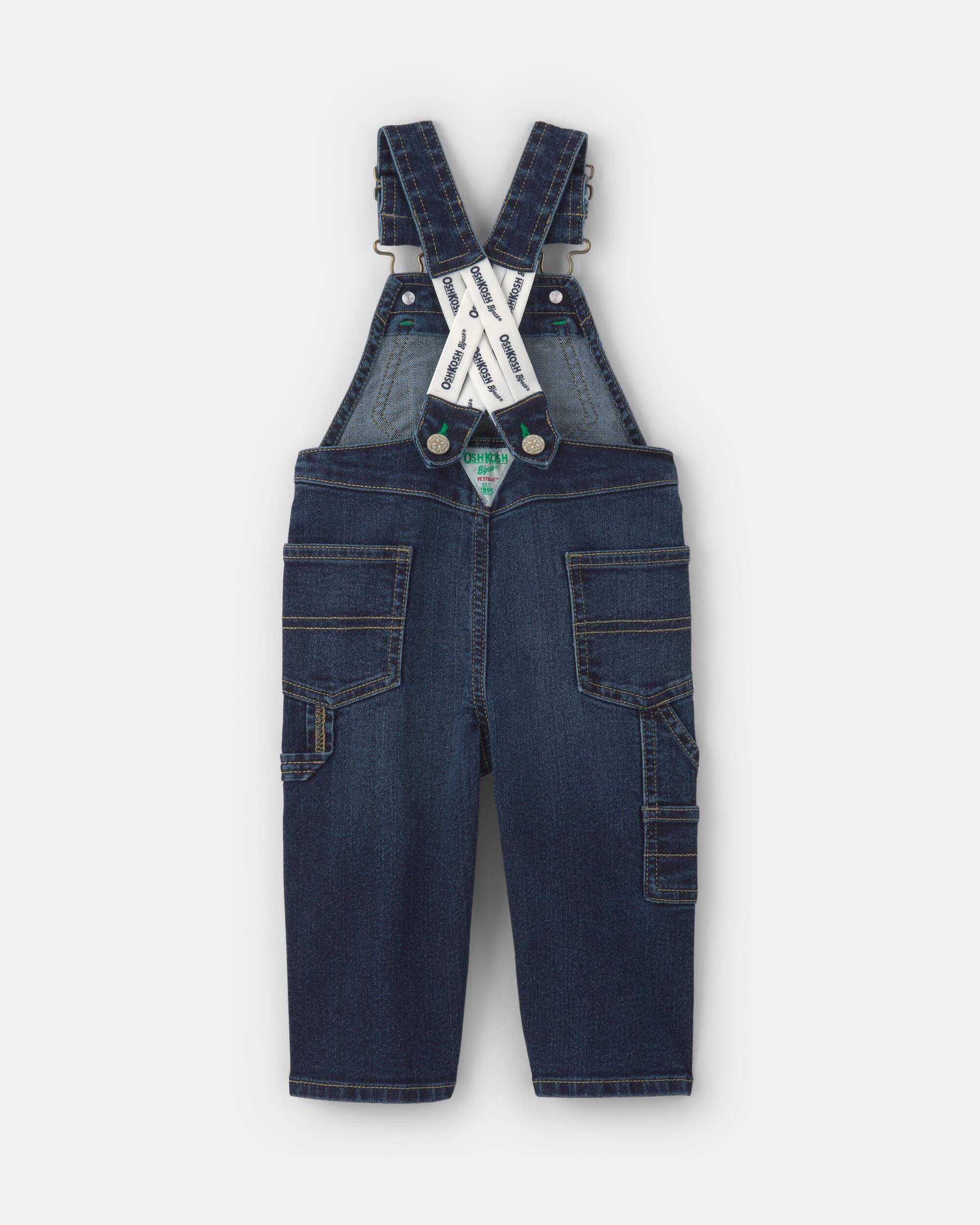 Baby Elastic Strap Denim Overalls - Dark Wash | Carter's Oshkosh