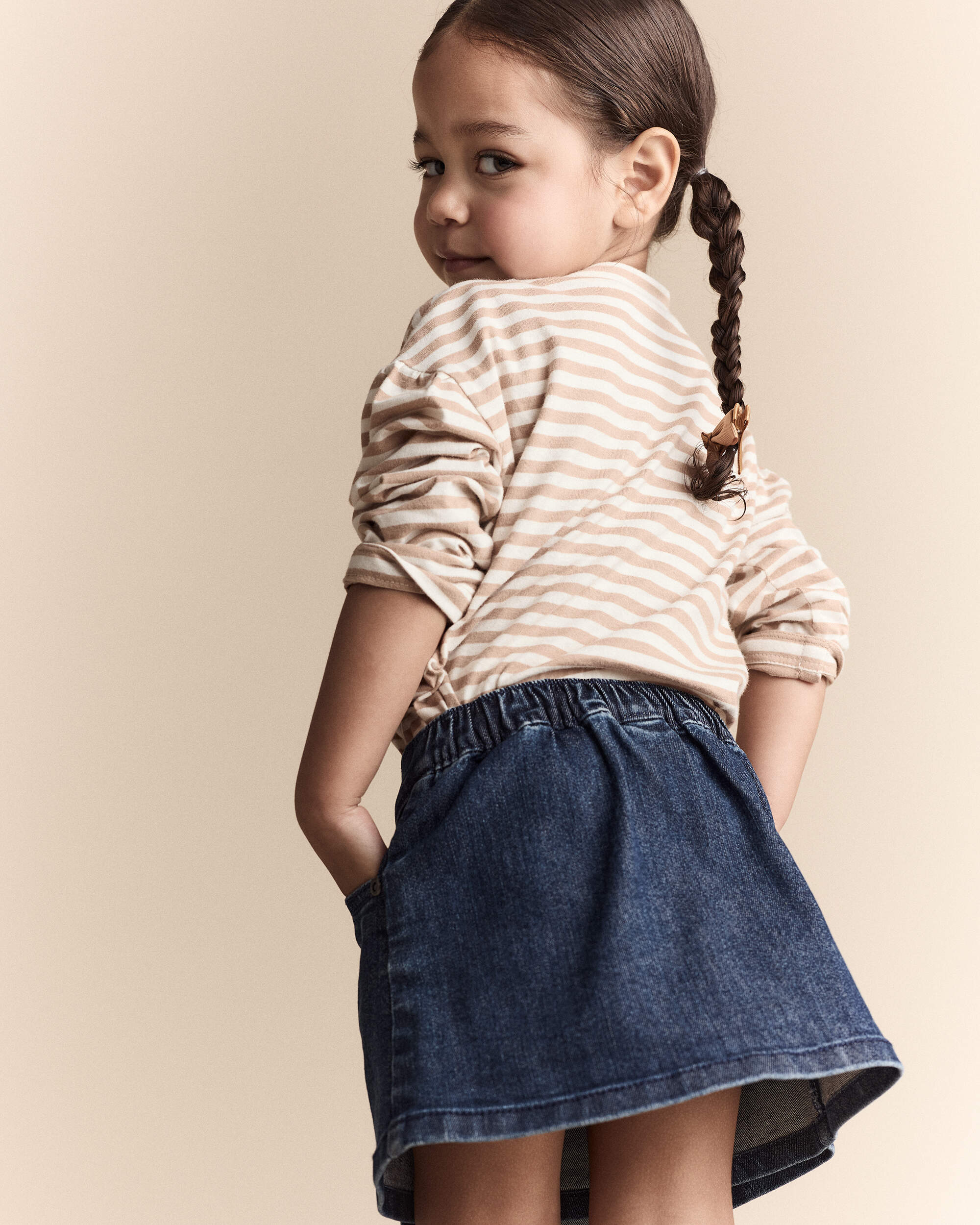 Toddler Girl Asymmetrical Denim Skirt - Blue