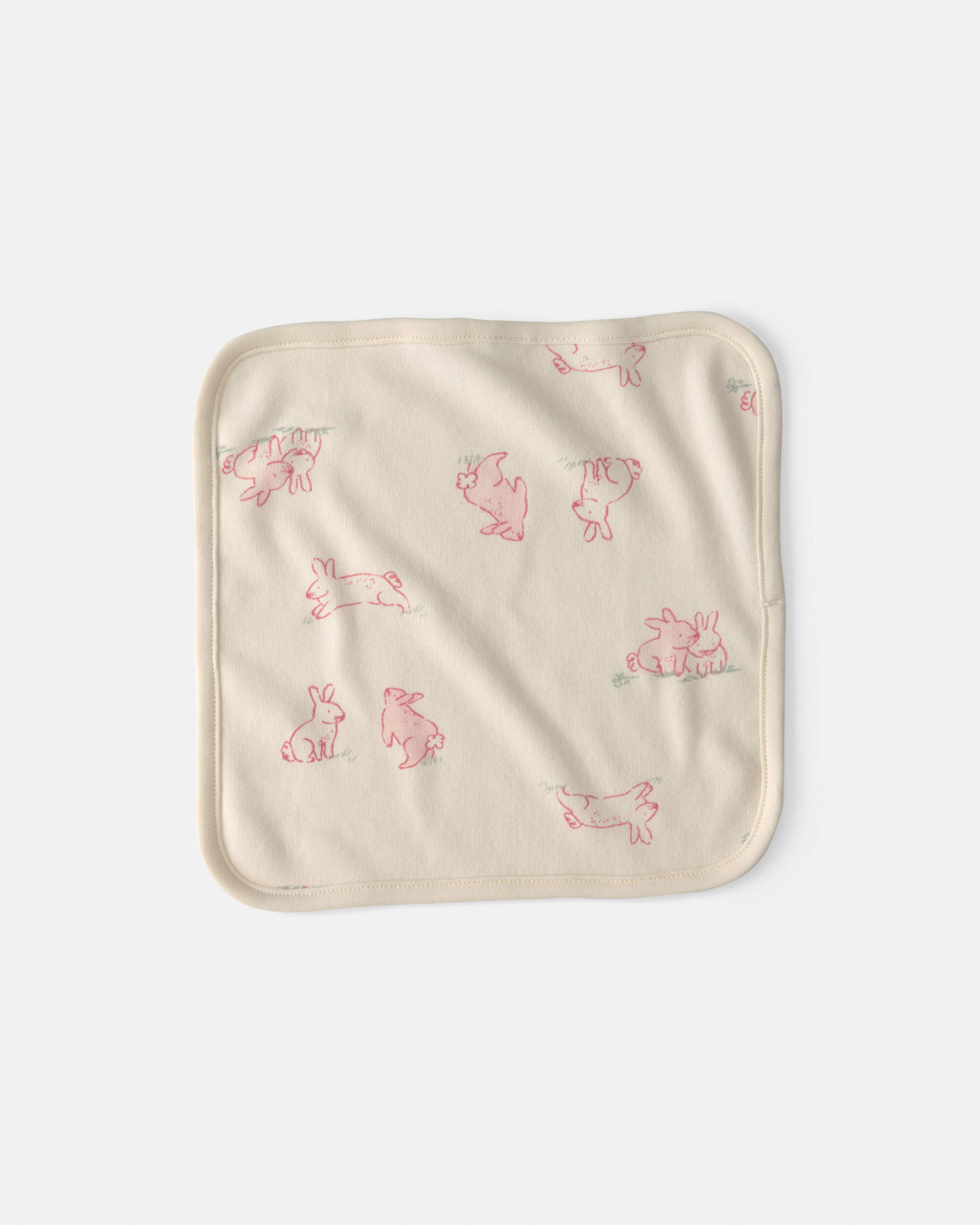 Baby Girl 6-Pack Bunny Terry Washcloths - Pink