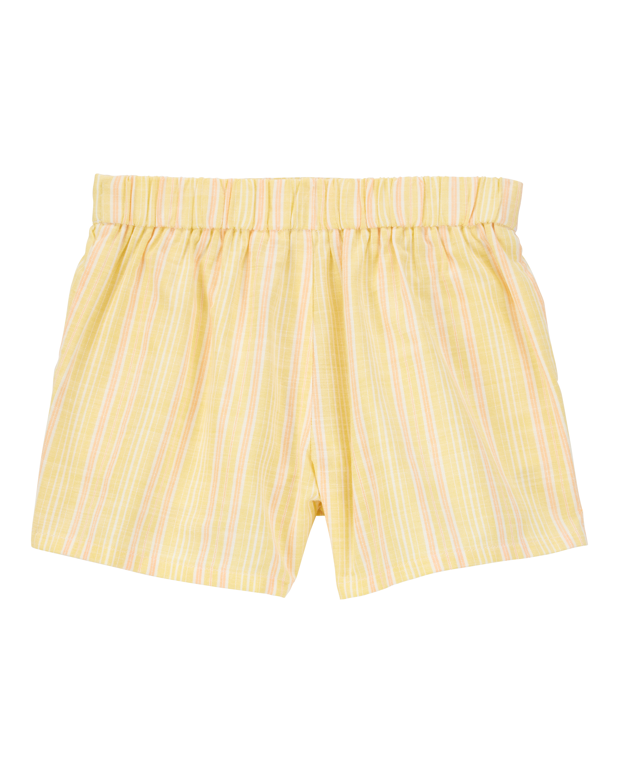 Kid Striped Linen Look-alike Sun Short - Yellow