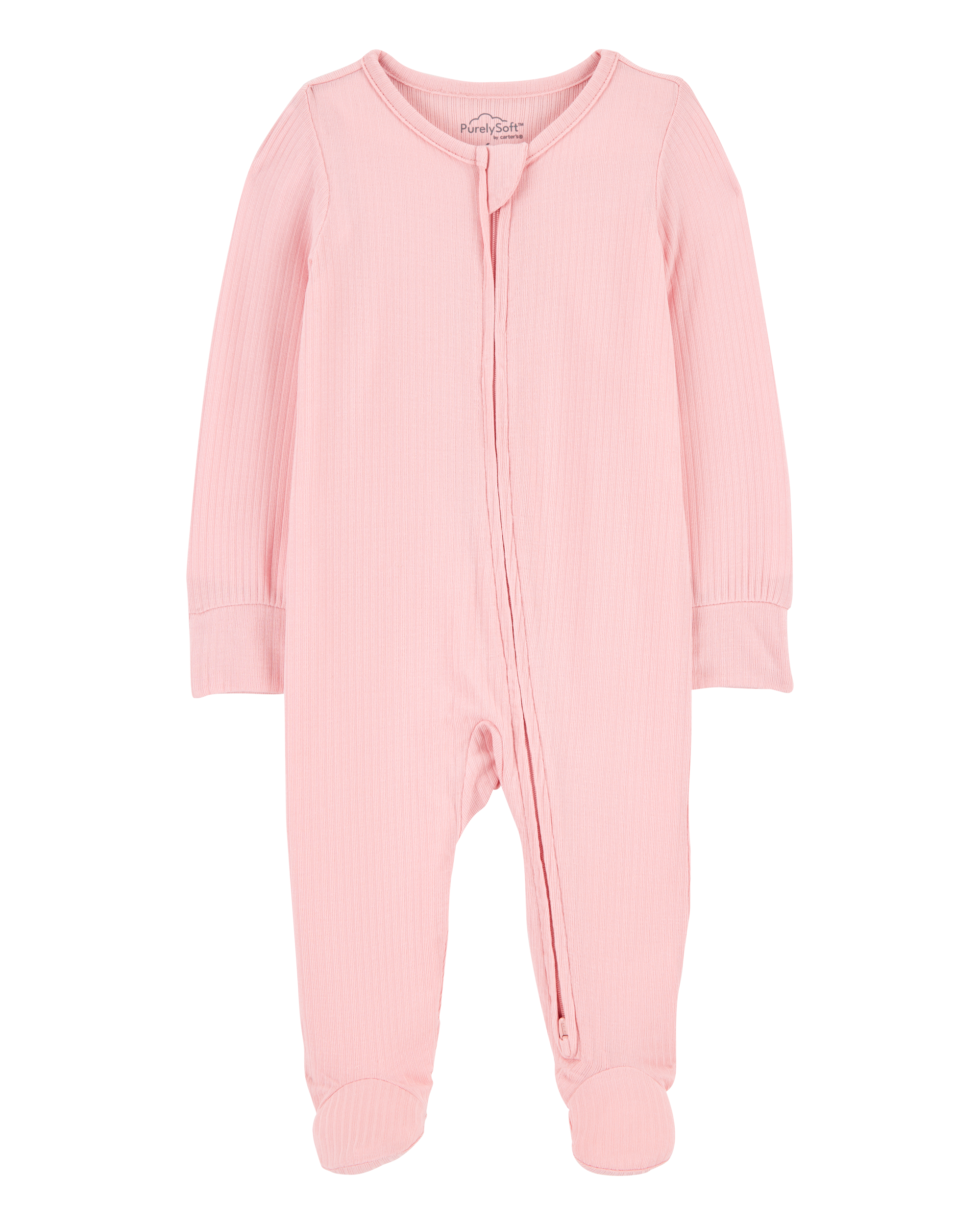 Baby Girl Solid 2-Way Zip PurelySoft Sleeper Pyjamas