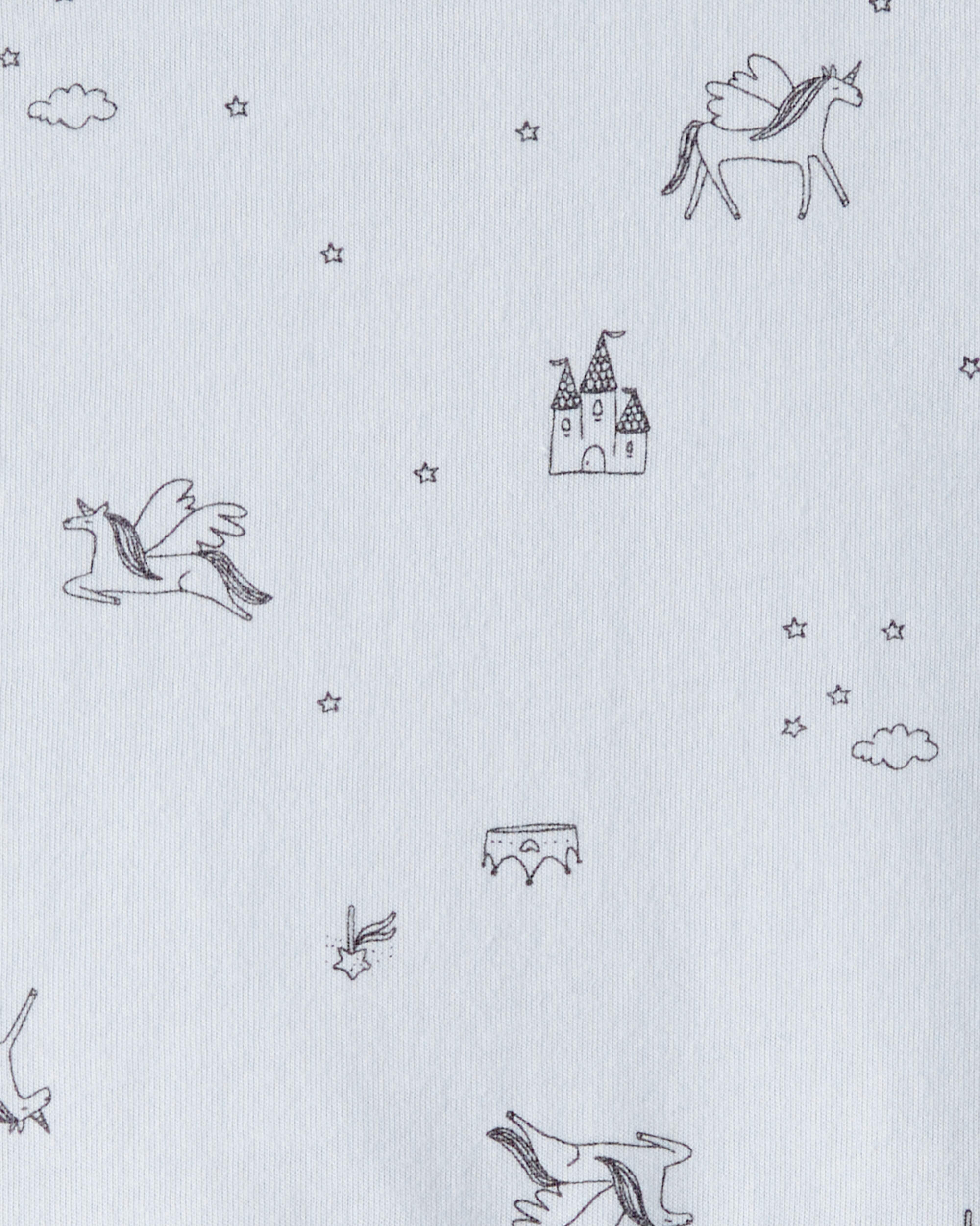 Baby Girl Unicorn Print Long-Sleeve Top - Blue