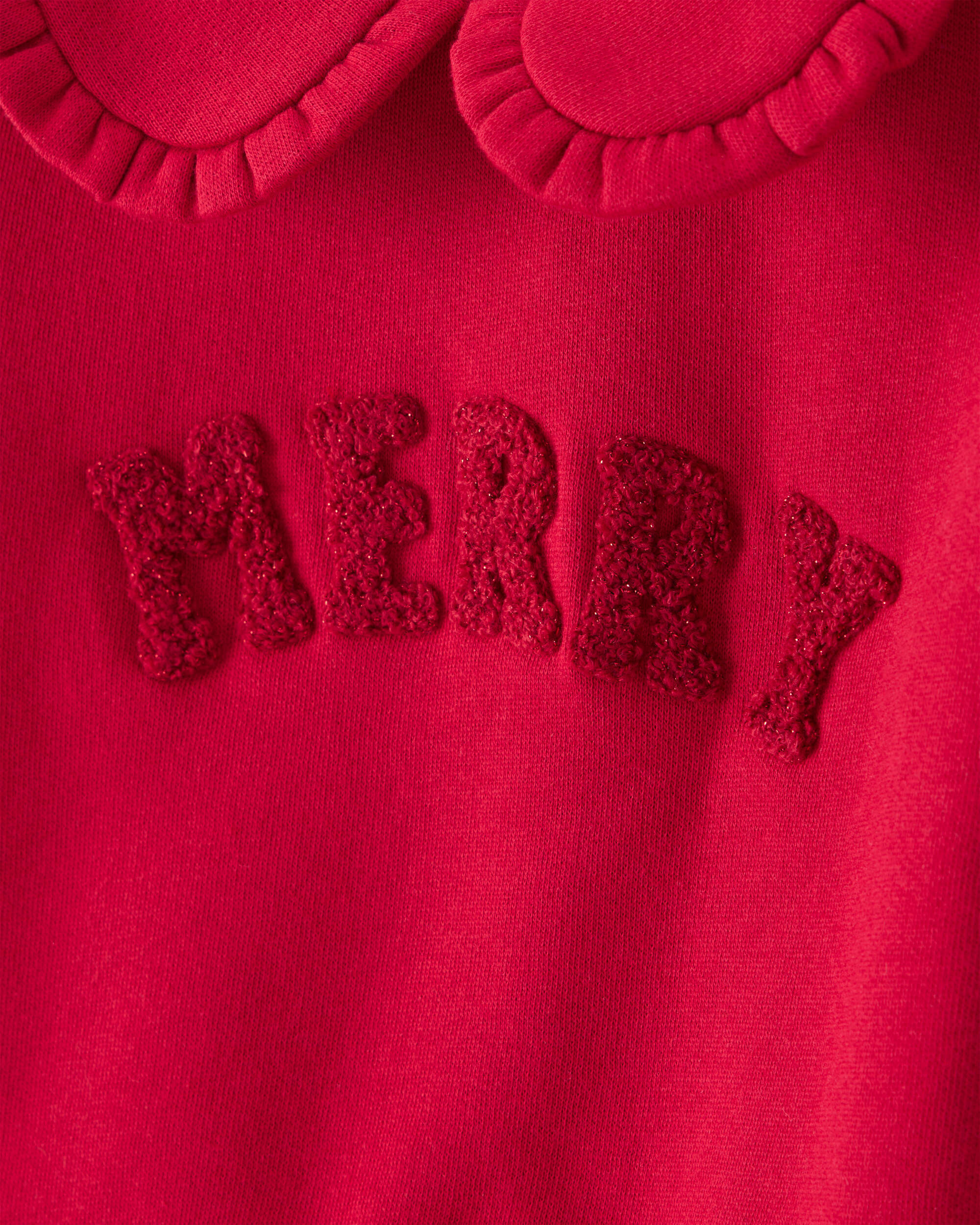 Baby Girl Christmas Merry Long-Sleeve Pullover Sweatshirt - Red