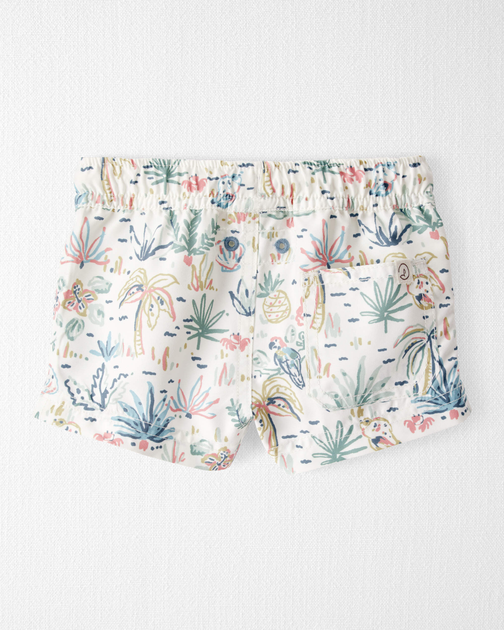 Baby Boy Recycled Tropical-Print Swim Trunks