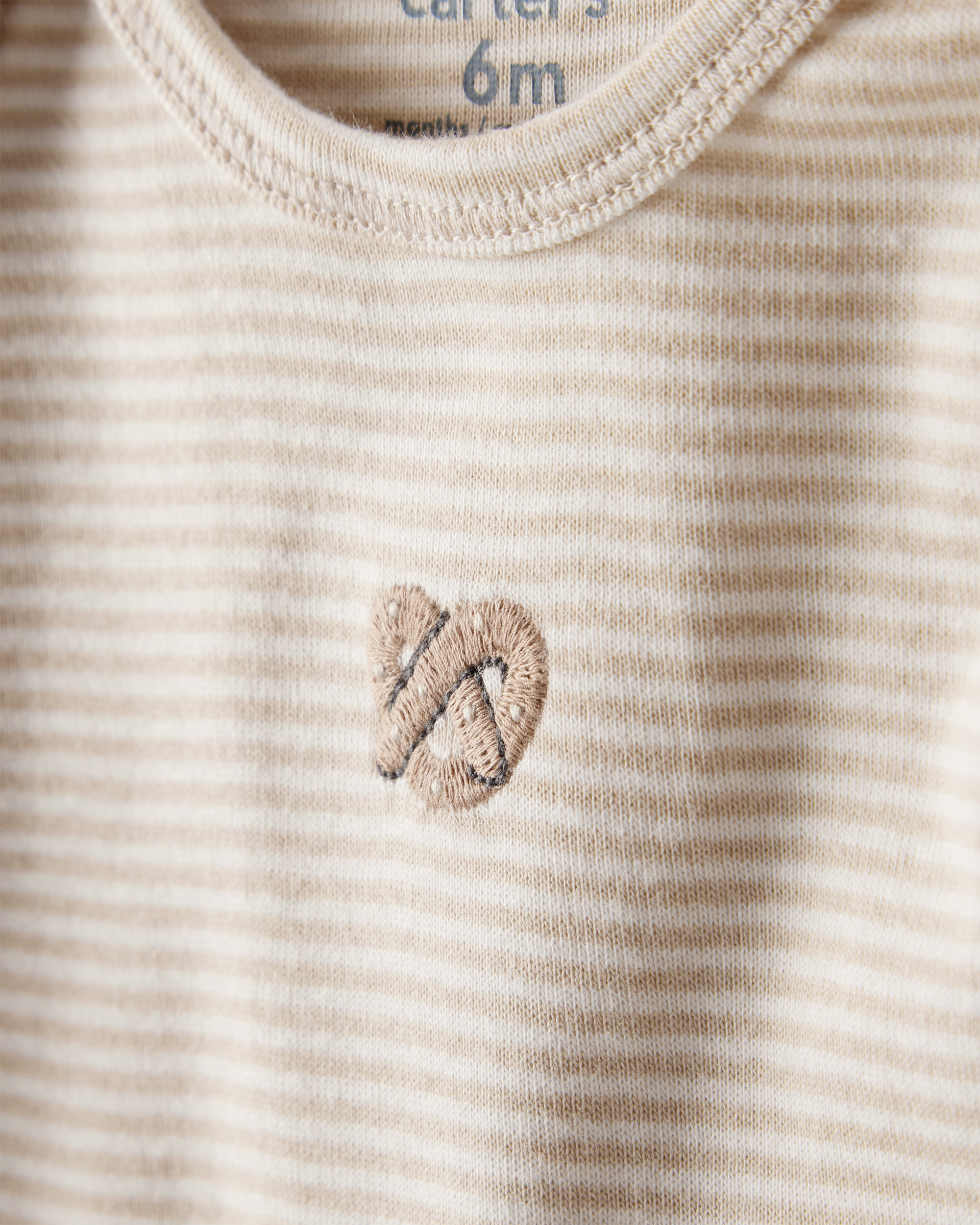 Baby 4-Pack Snack Time Long-Sleeve Multipack Bodysuits - Blue/White/Brown