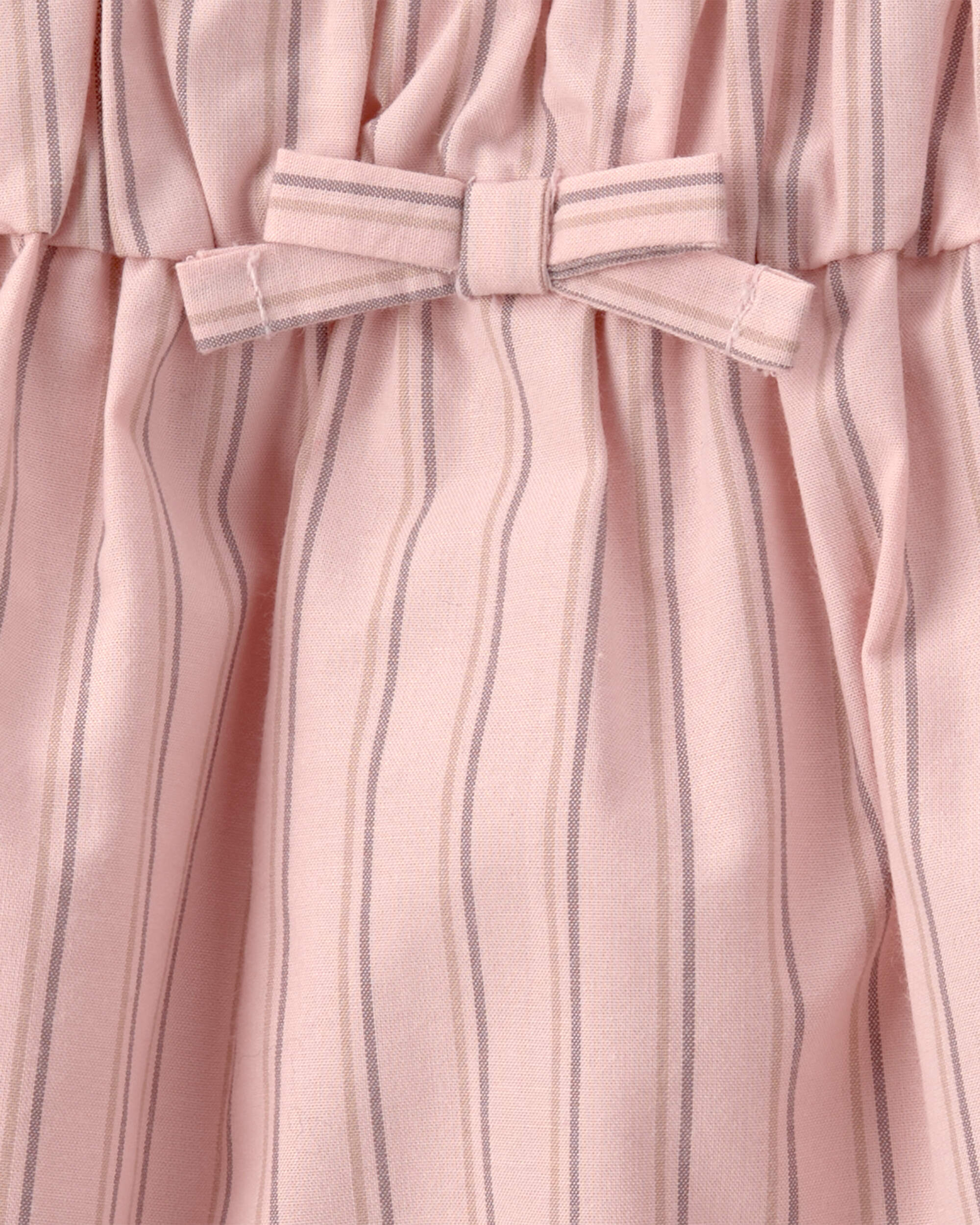 Baby Girl Striped Sleeveless Dress - Pink