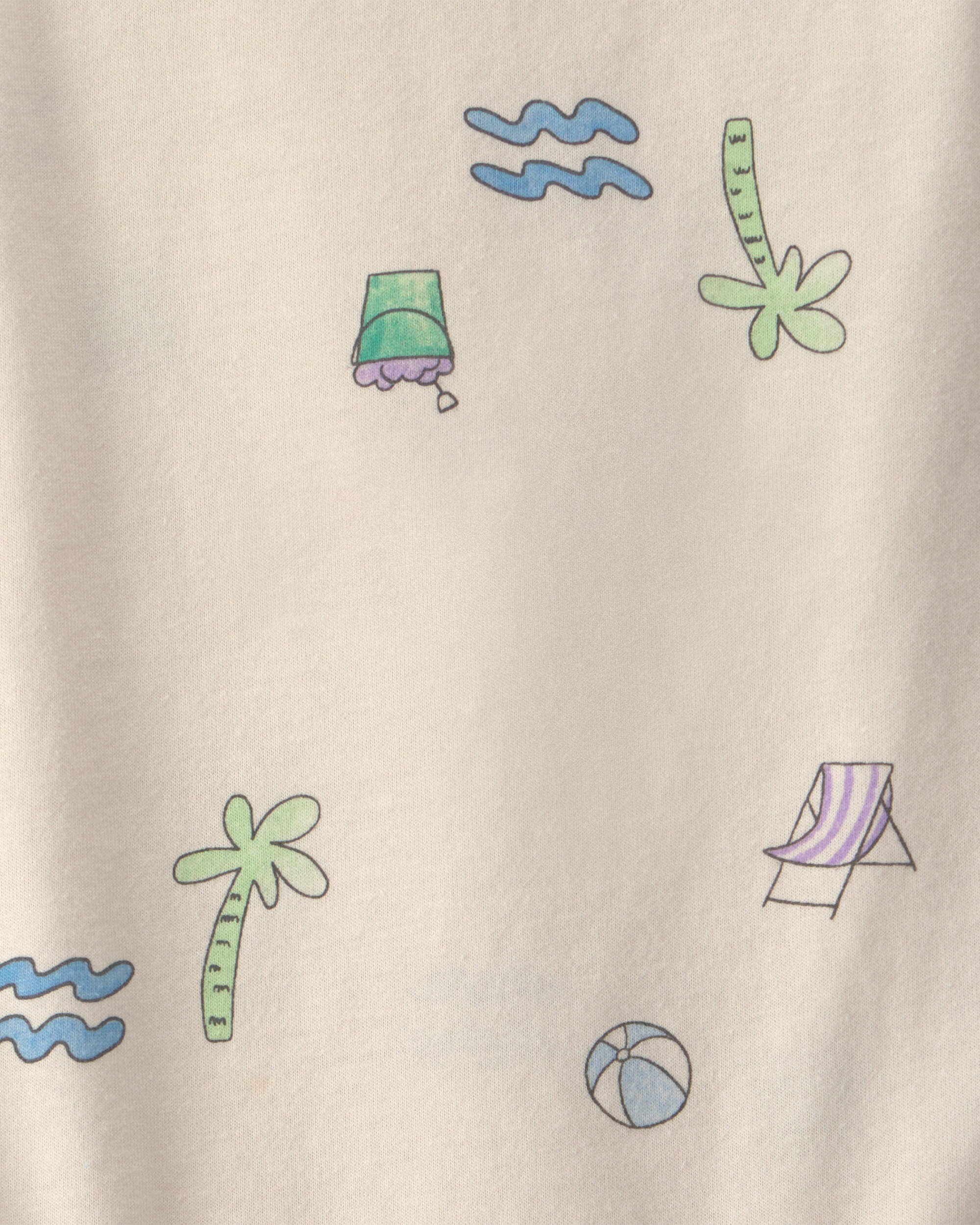 Baby Boy Beach Sleeveless Graphic Bodysuit - Cream