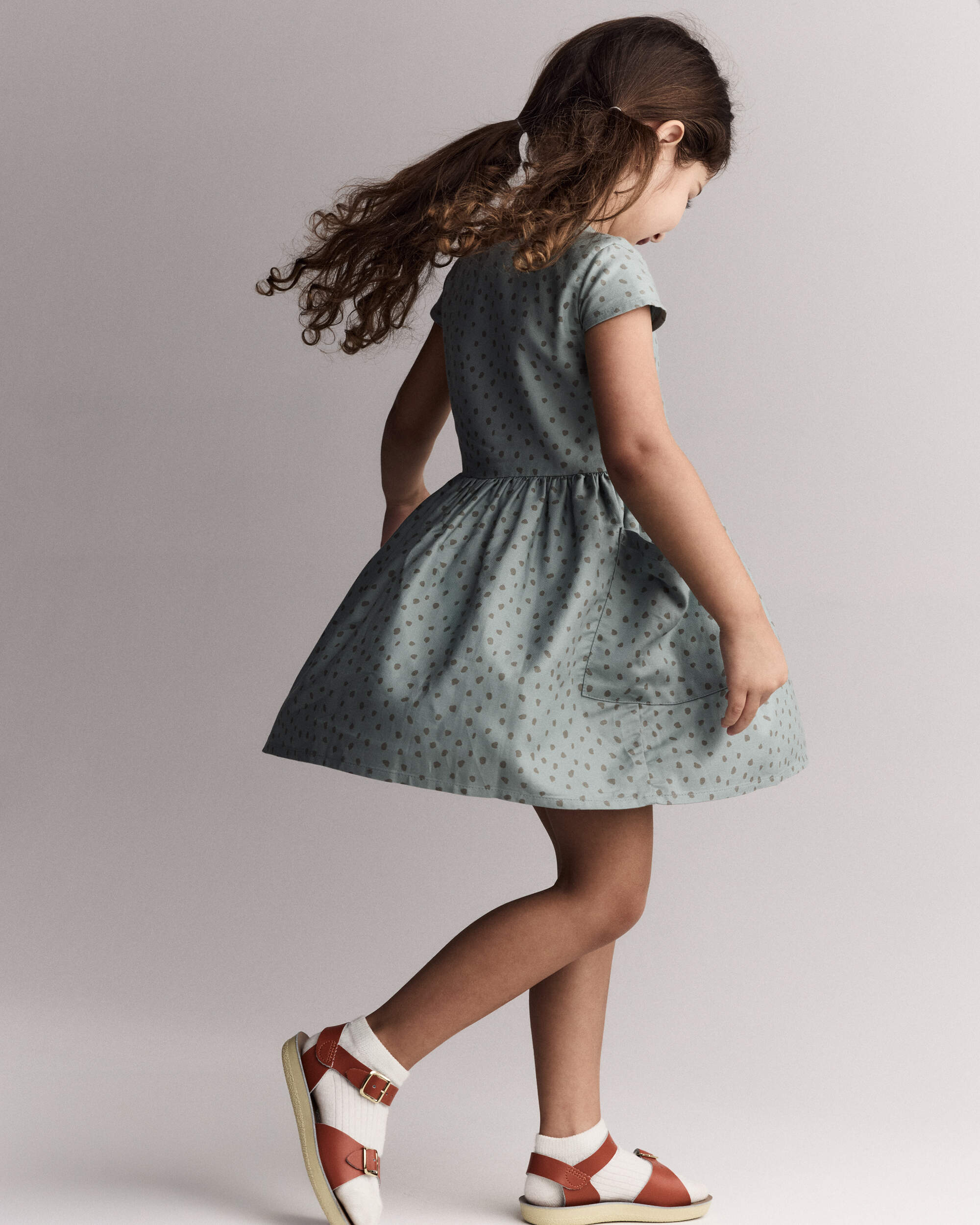 Toddler Girl Laura Dress with Pockets - Pale Blue