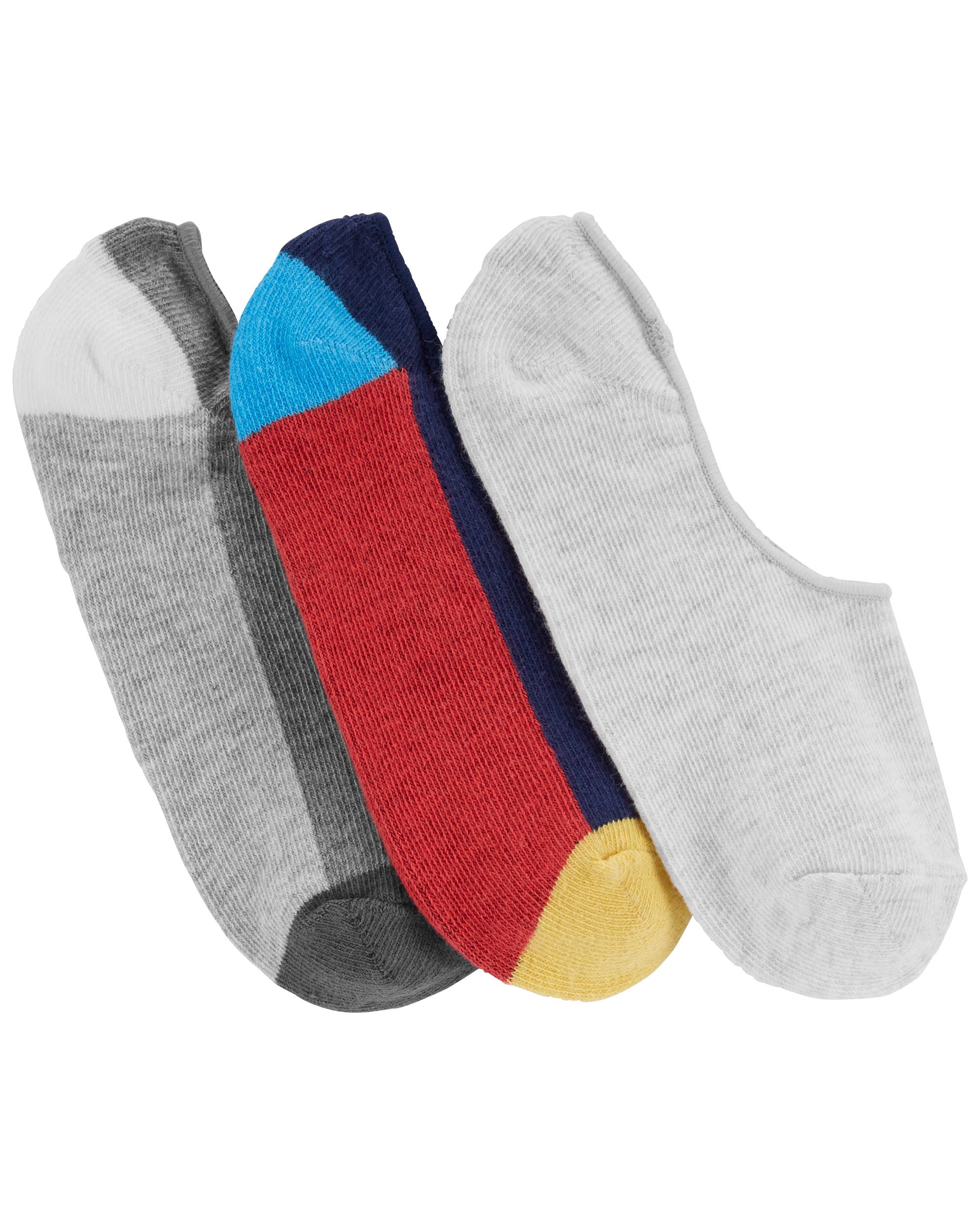 3-Pack Colourblock No-Show Socks