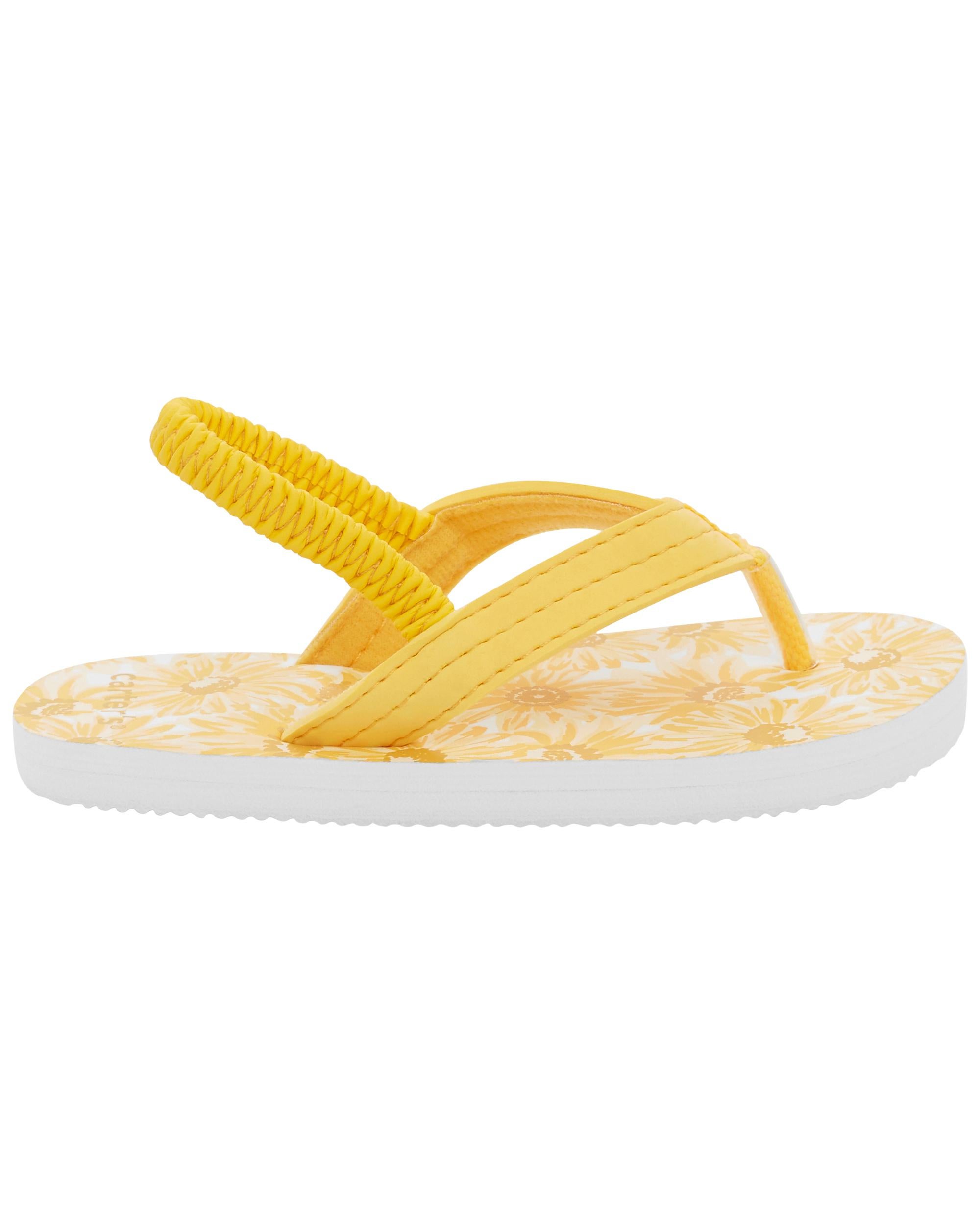 Little girl yellow best sale box flip flops