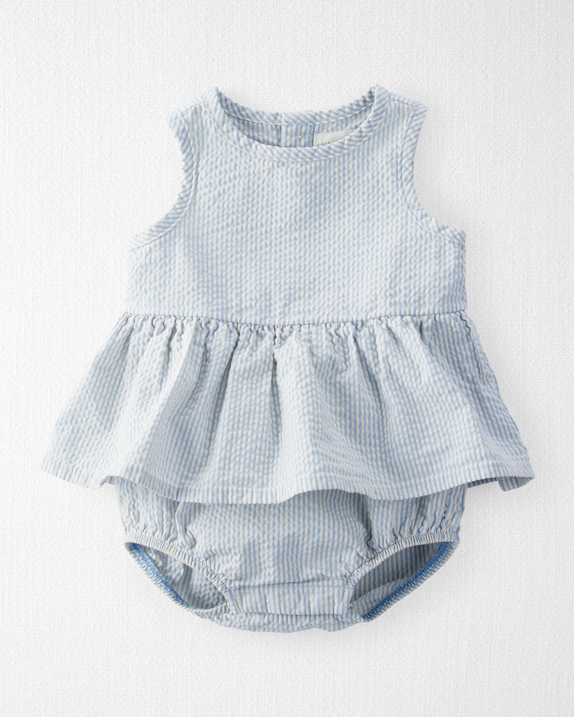 Baby Organic Cotton Seersucker Sunsuit