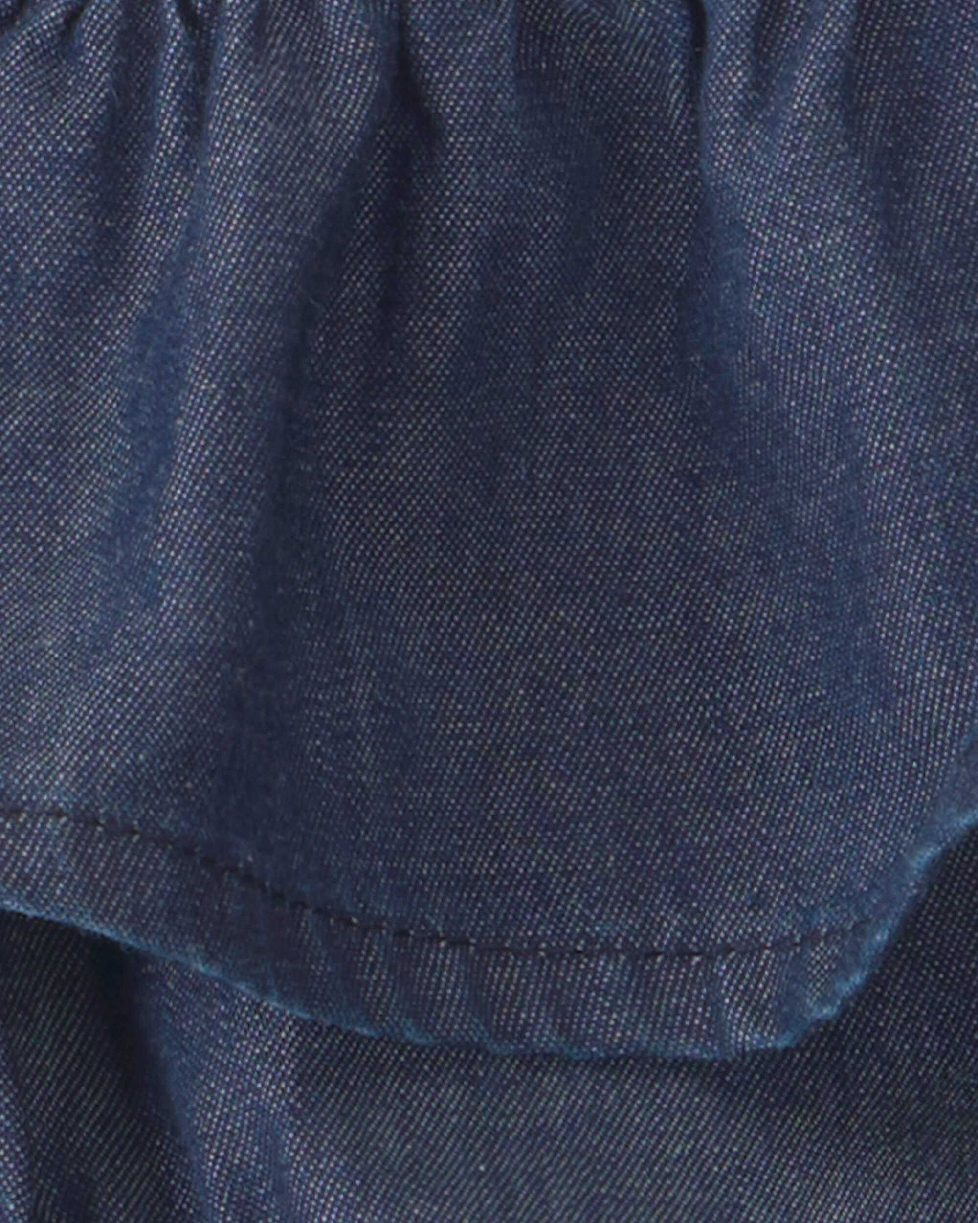 Baby Girl 3-Piece Headband, Top & Chambray Short Set - Pink