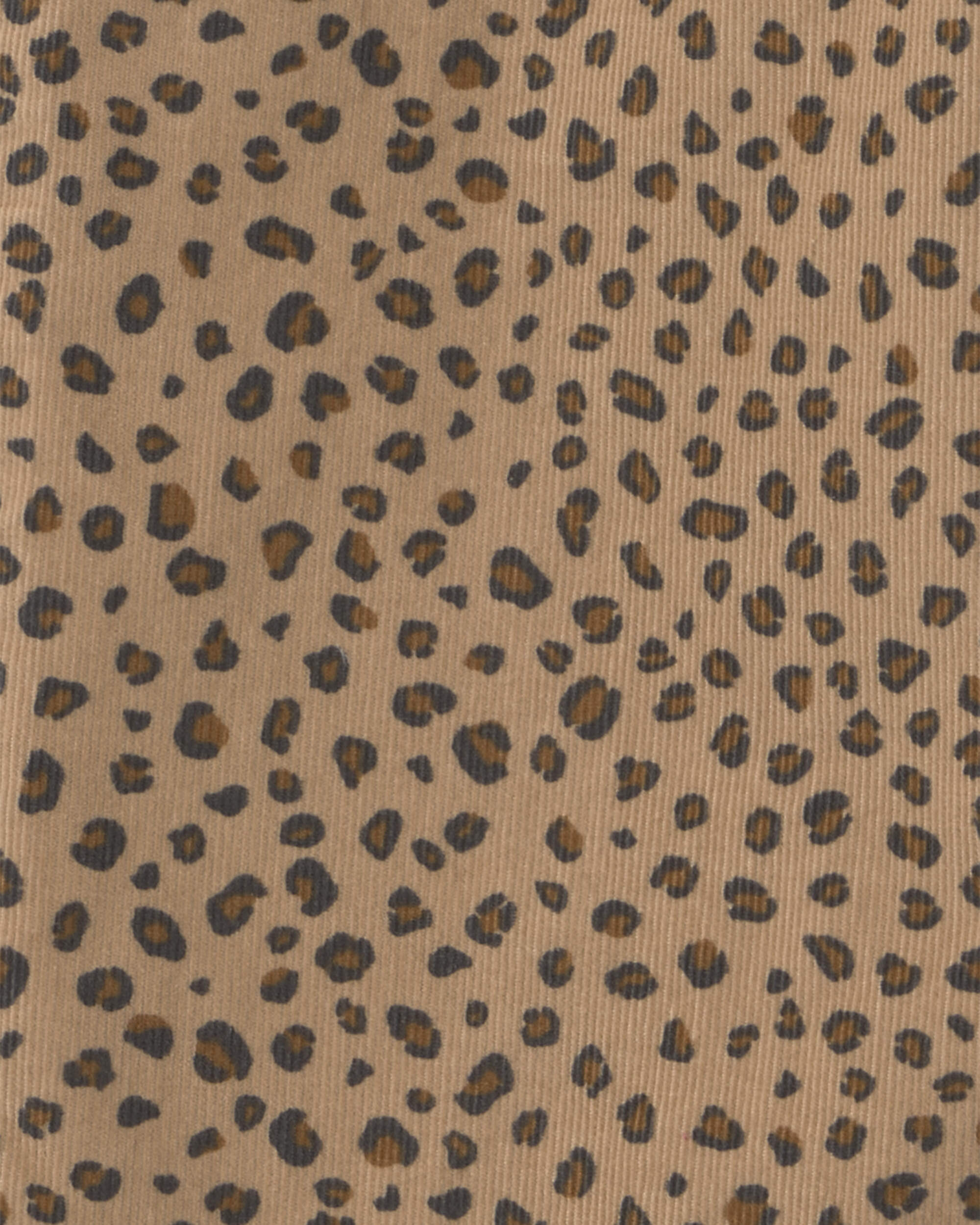Girls Leopard Twill Pants - Brown
