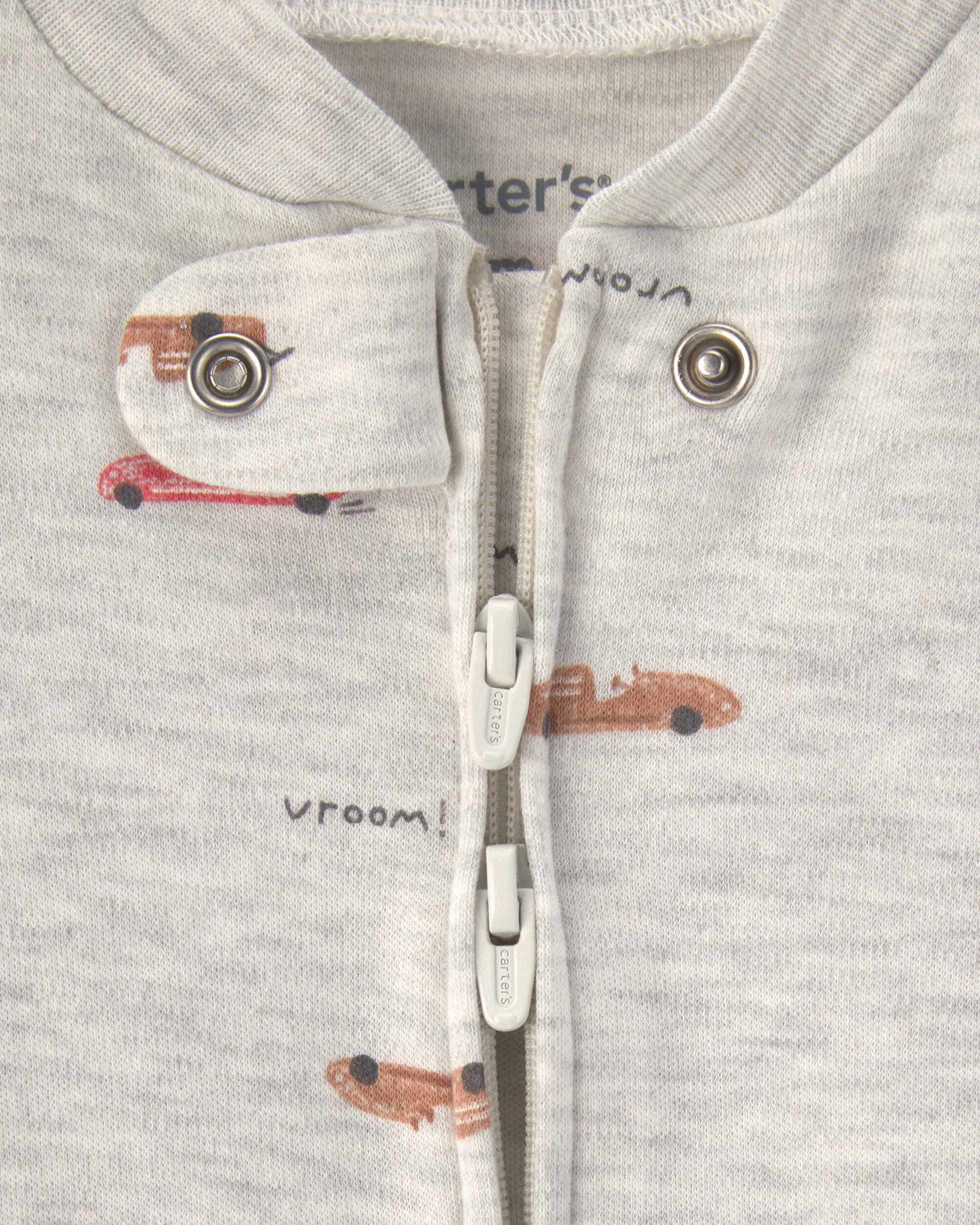 Baby Boy Race Car Snug Fit Sleeper - Grey