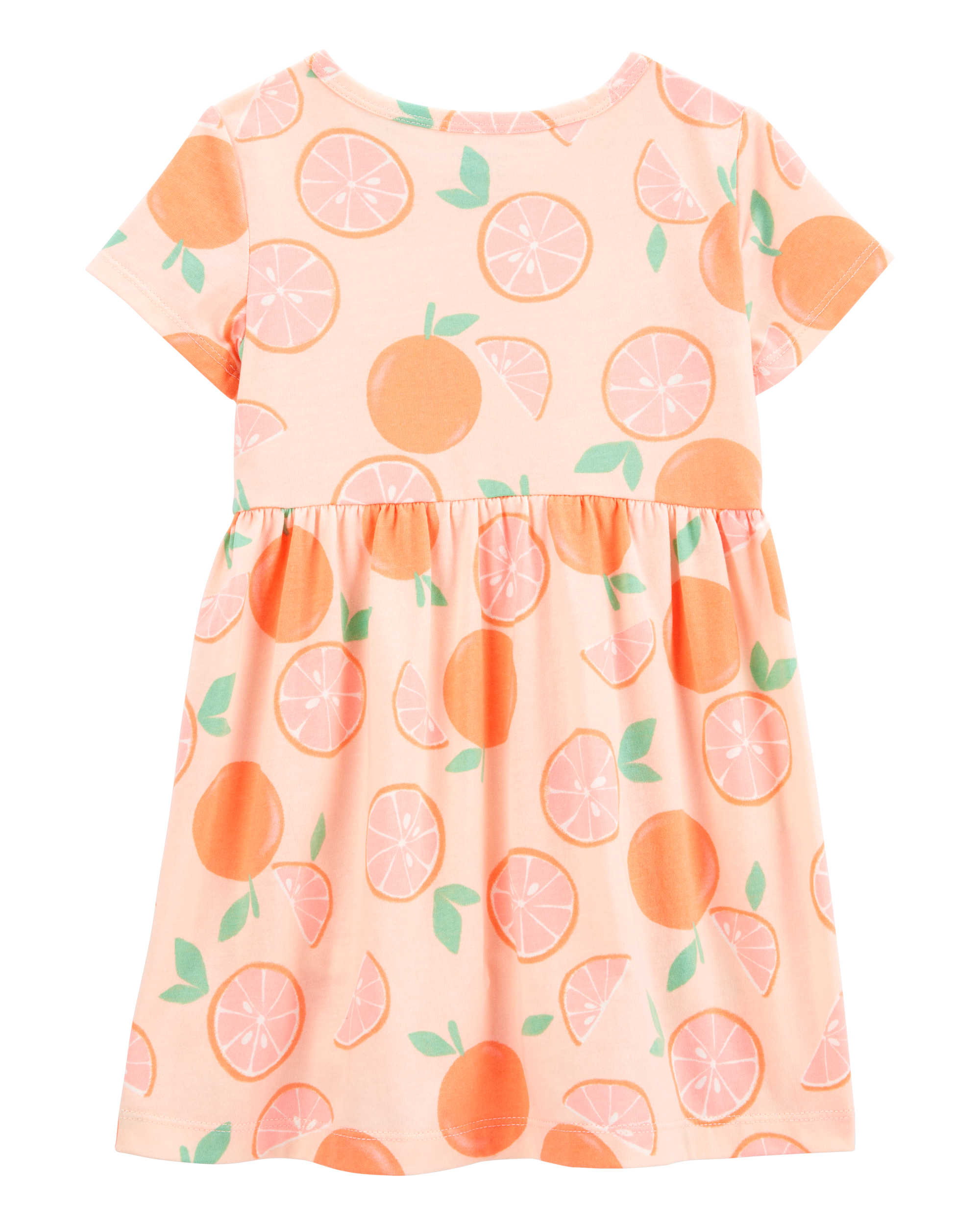 Toddler Orange Print Short-Sleeve Dress