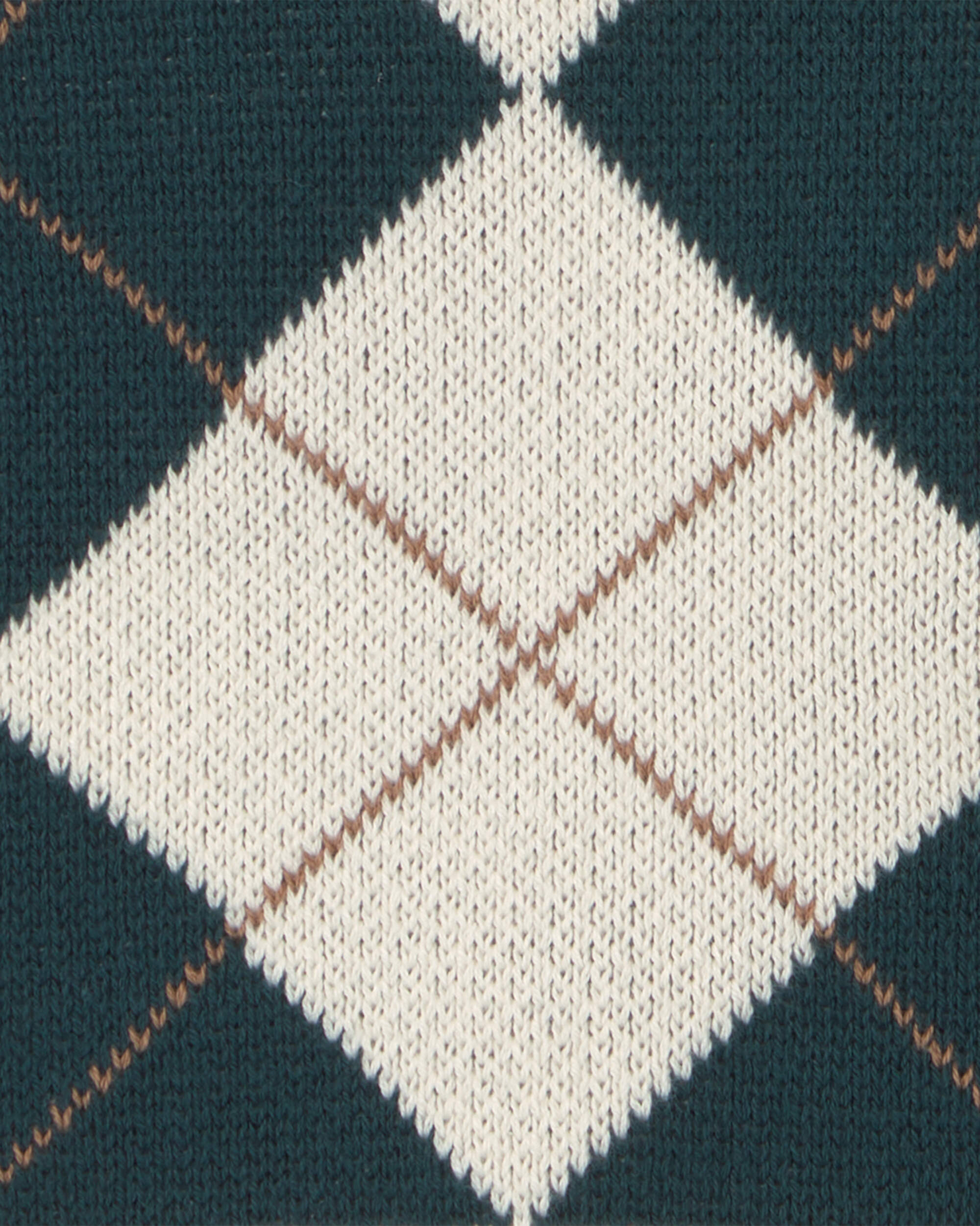 Baby Boy 3-Piece Argyle Layering Set - Green/Cream