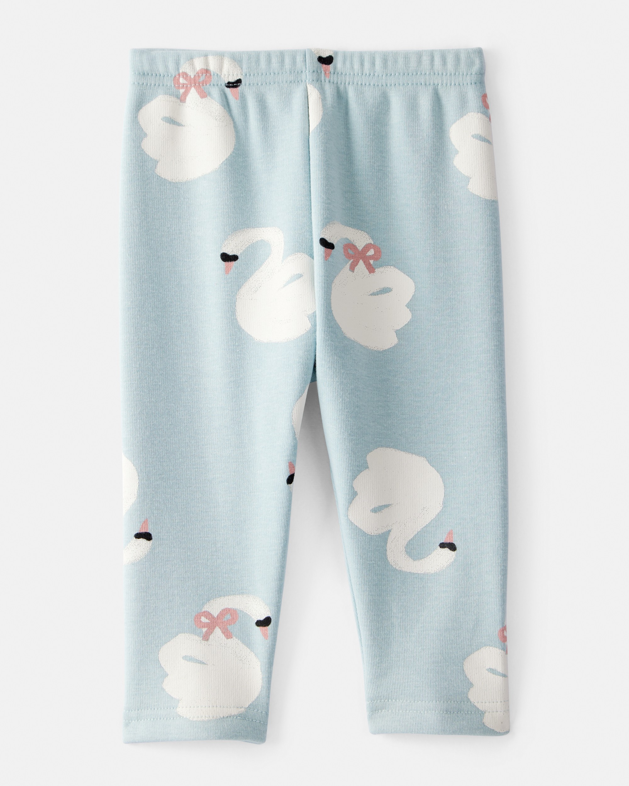 Baby Girl Swan Pull-On Stretch Cozy Leggings - Blue