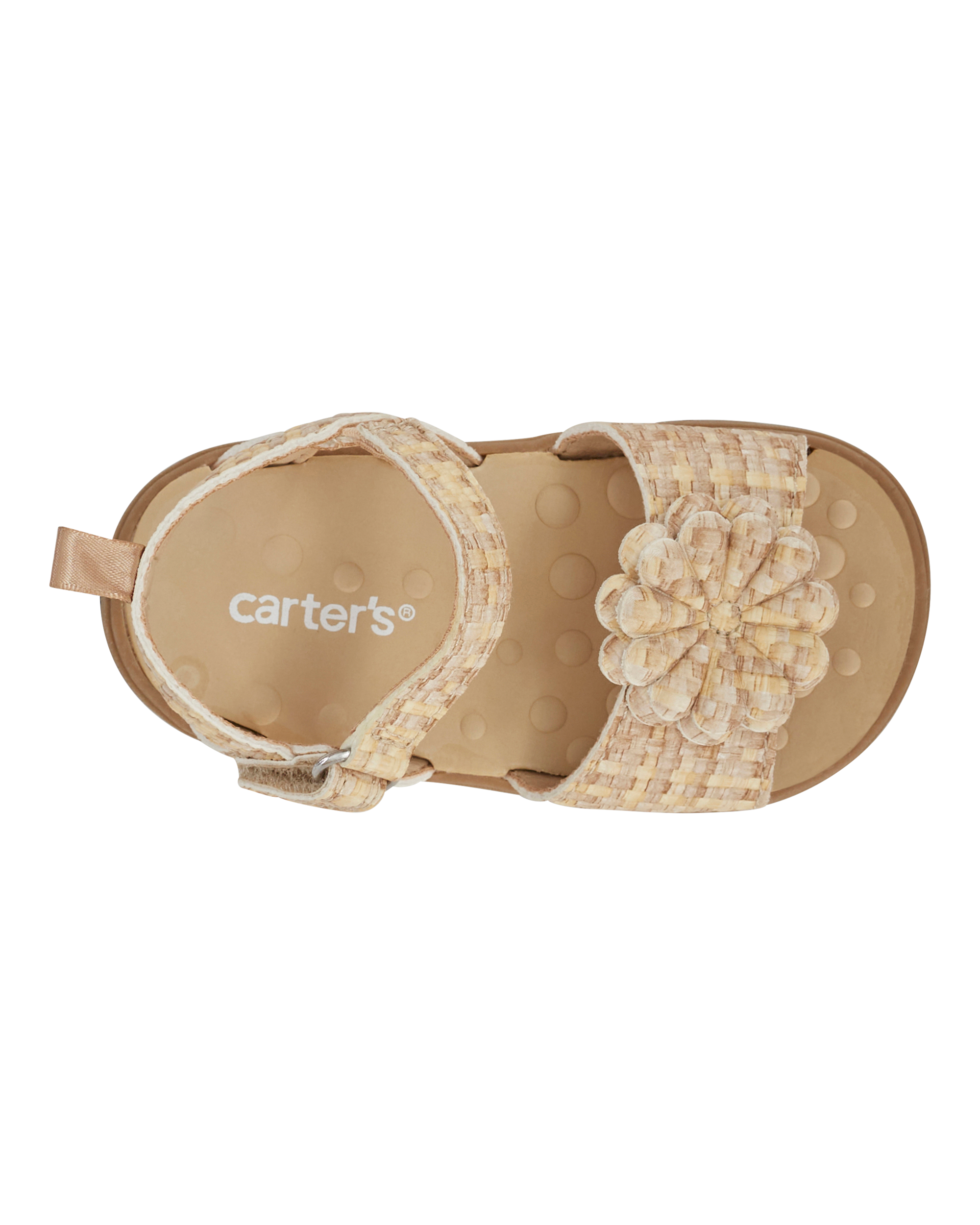 Baby  Every Step® First Walker Woven Flower Accent Sandals - Beige