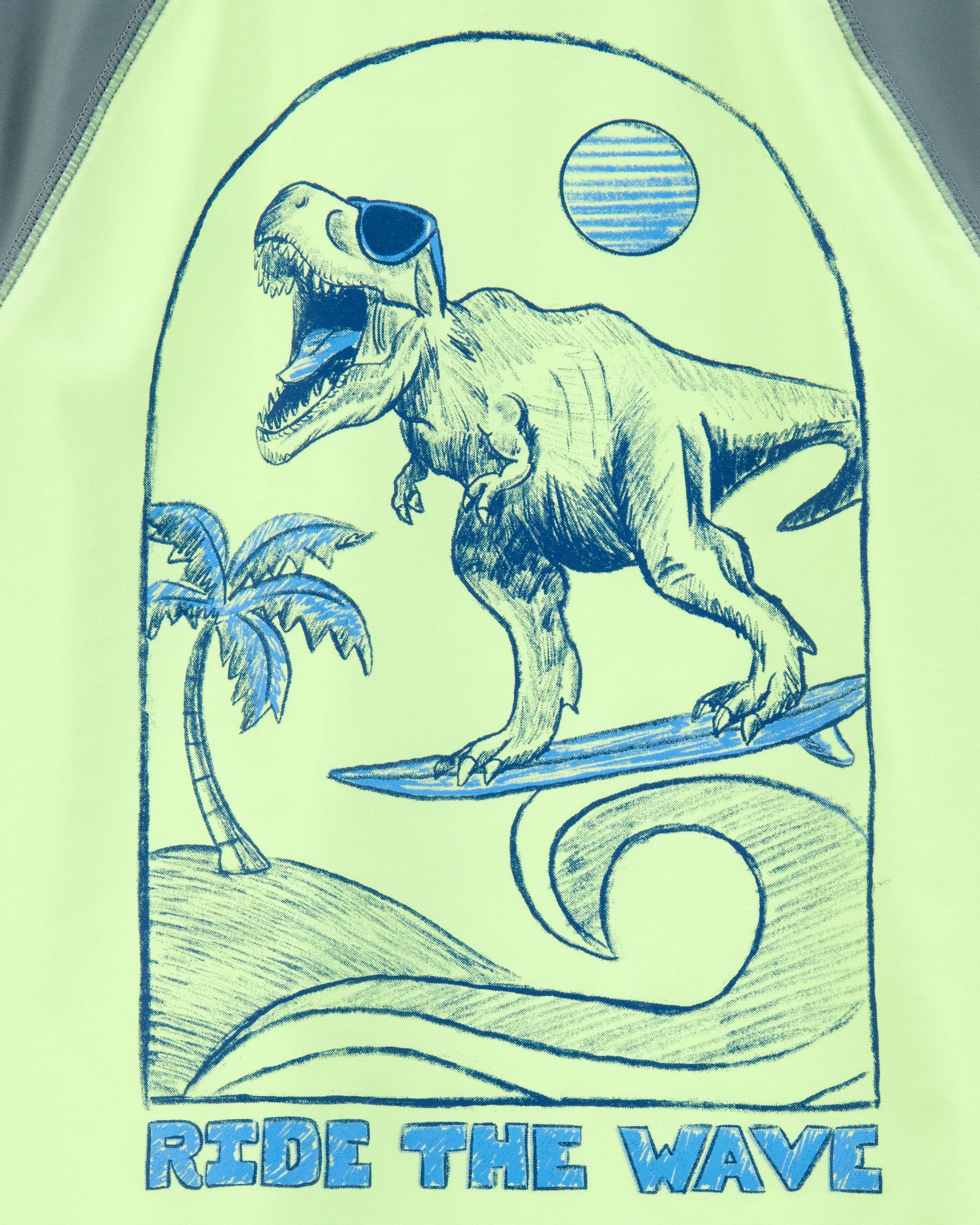Kid 2-Piece Dinosaur Rashguard & Swim Trunk Set