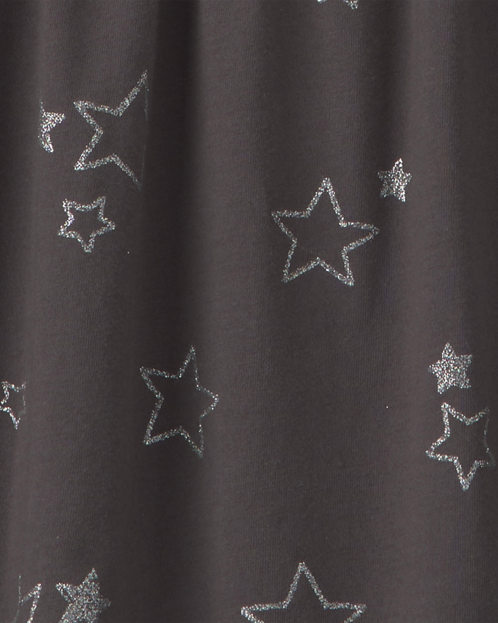 Girls Stars Long-Sleeve Dress - Grey