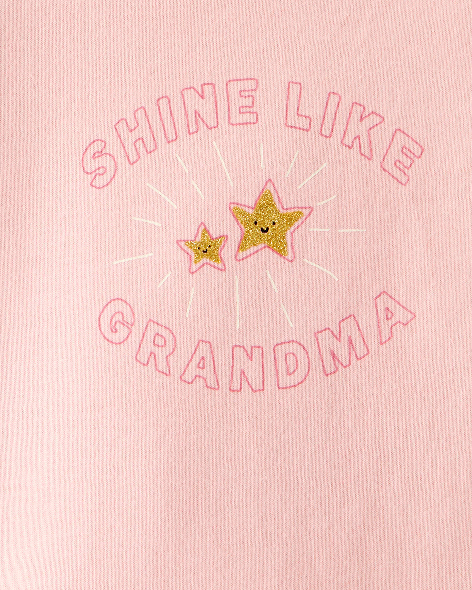 Baby Girl Shine Like Grandma Cotton Long-Sleeve Graphic Bodysuit - Pink