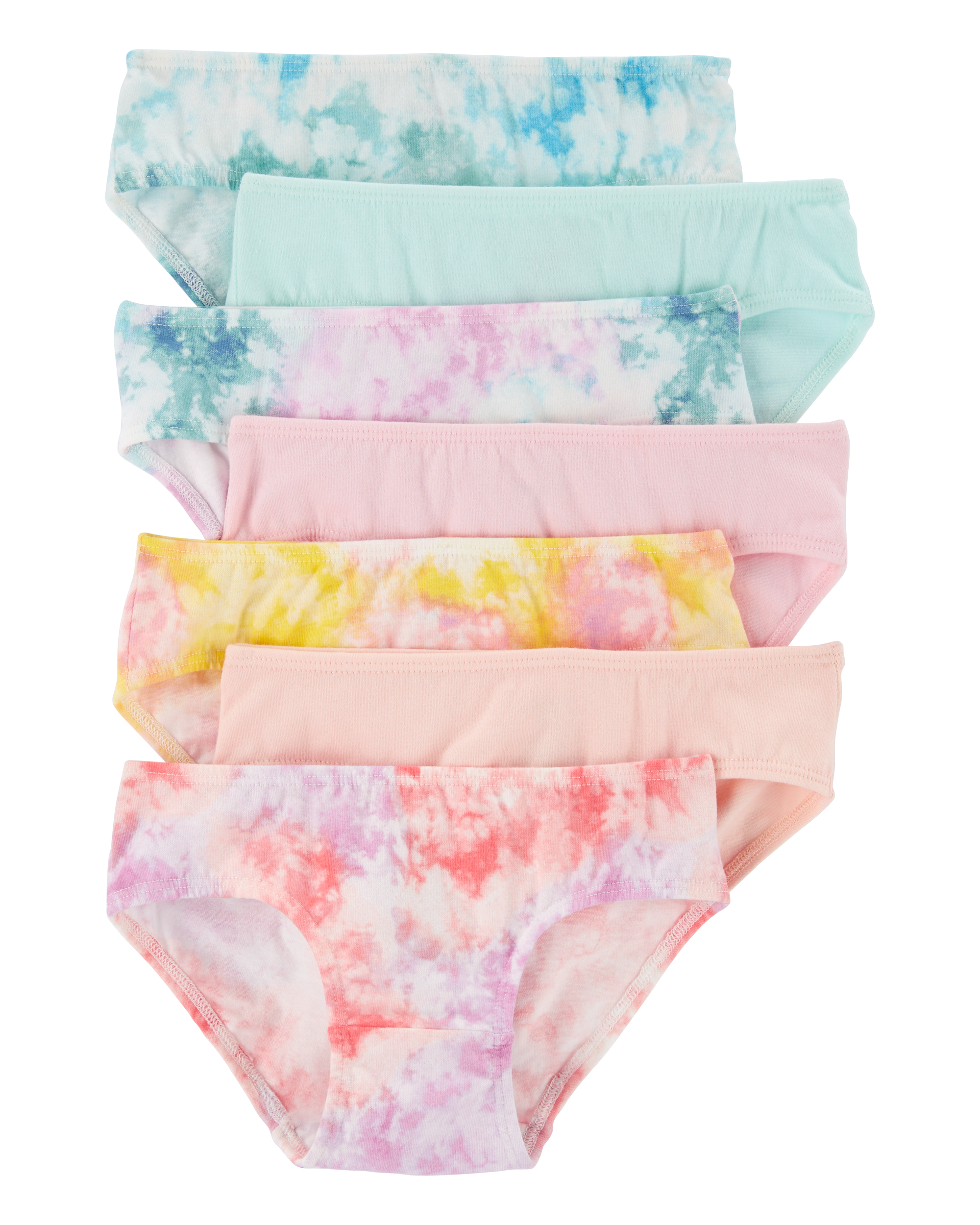 Toddler 7-Pack Tie-Dye Hipster Stretch Cotton Undies