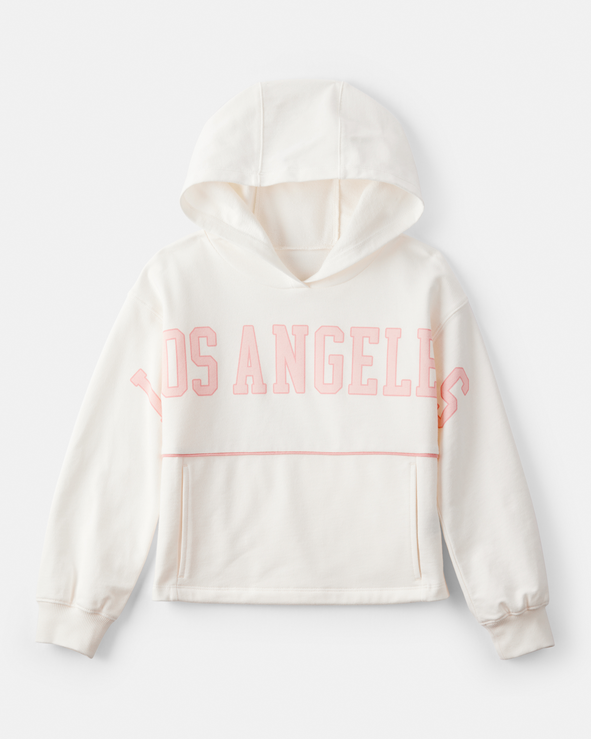 Girls Los Angeles Cotton Long-Sleeve Hoodie - Cream