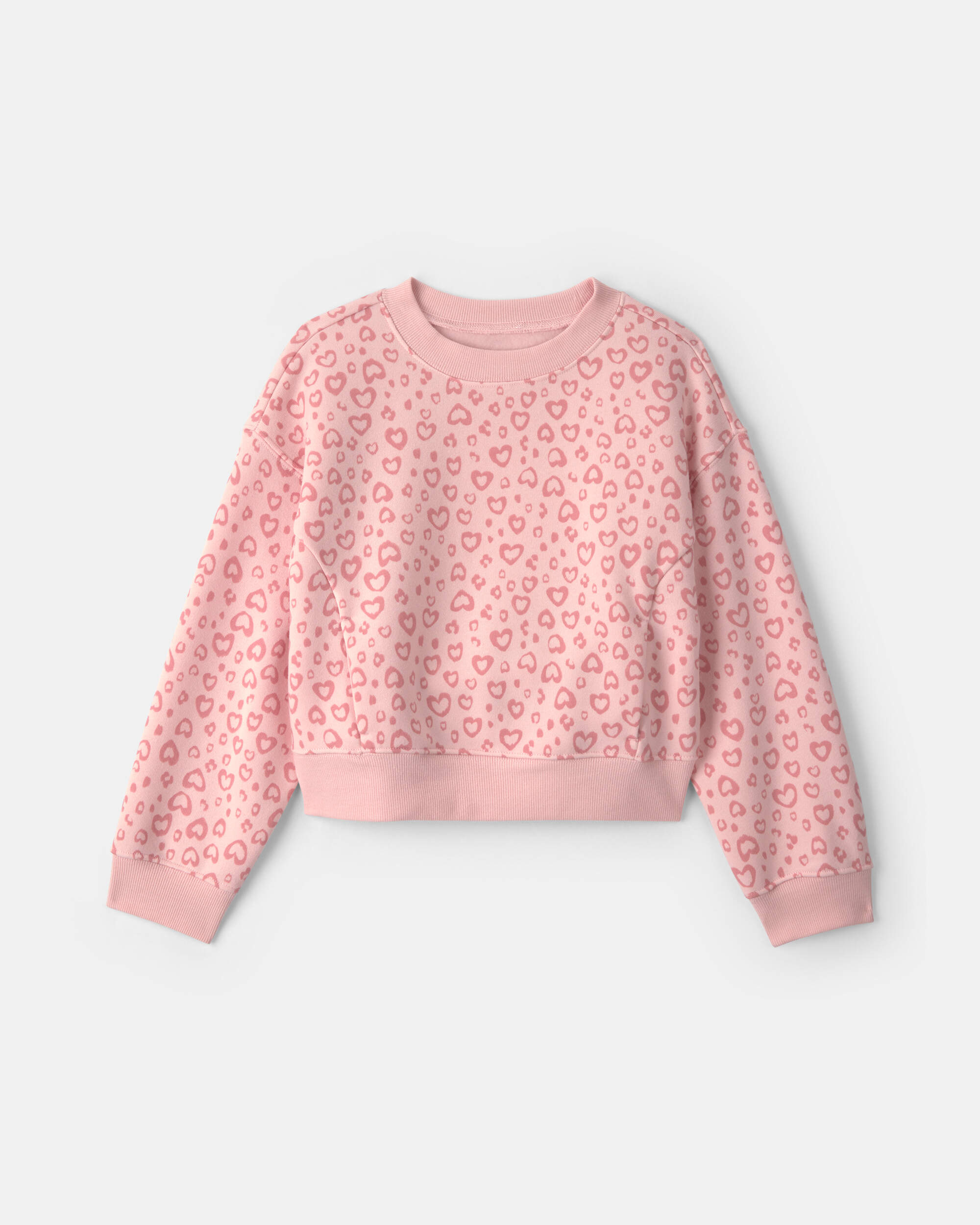 Girls Girls' Leopard Fleece Pullover Sweatshirt - Pink