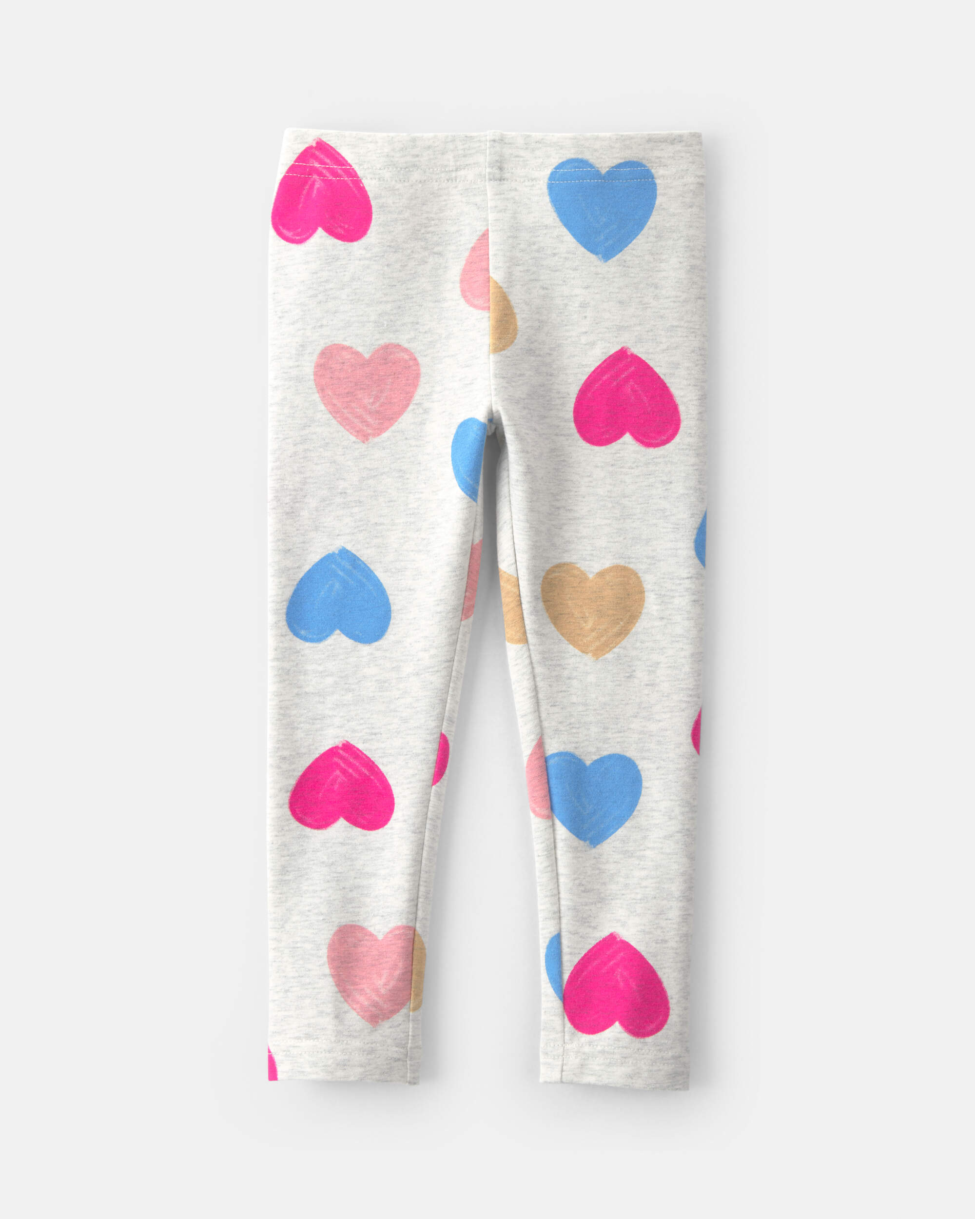 Toddler Girl Heart Cotton Pull-On Stretch Leggings