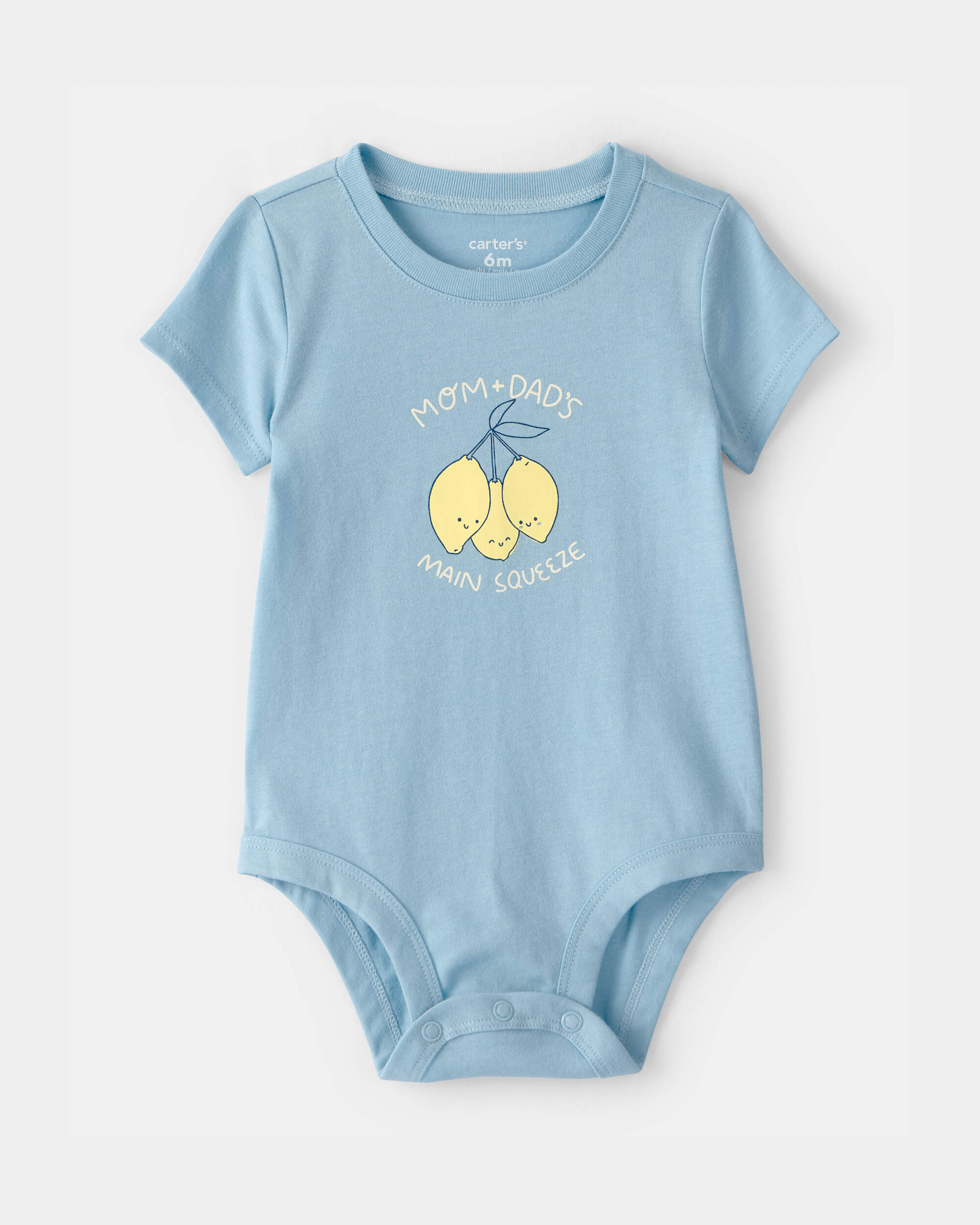Baby 'Main Squeeze' Lemon Graphic Bodysuit - Blue