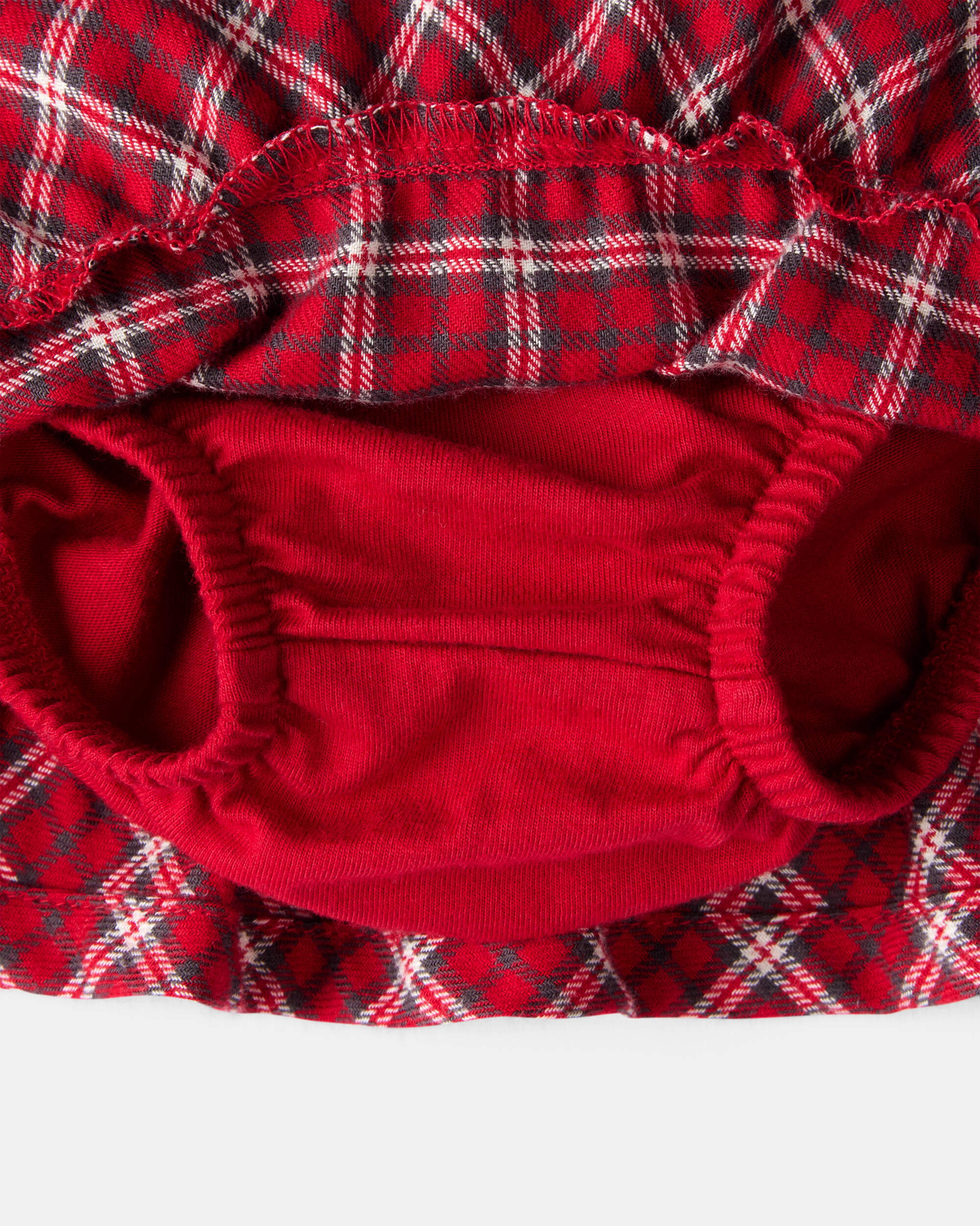 Baby Girl Plaid Cotton Skirt - Red