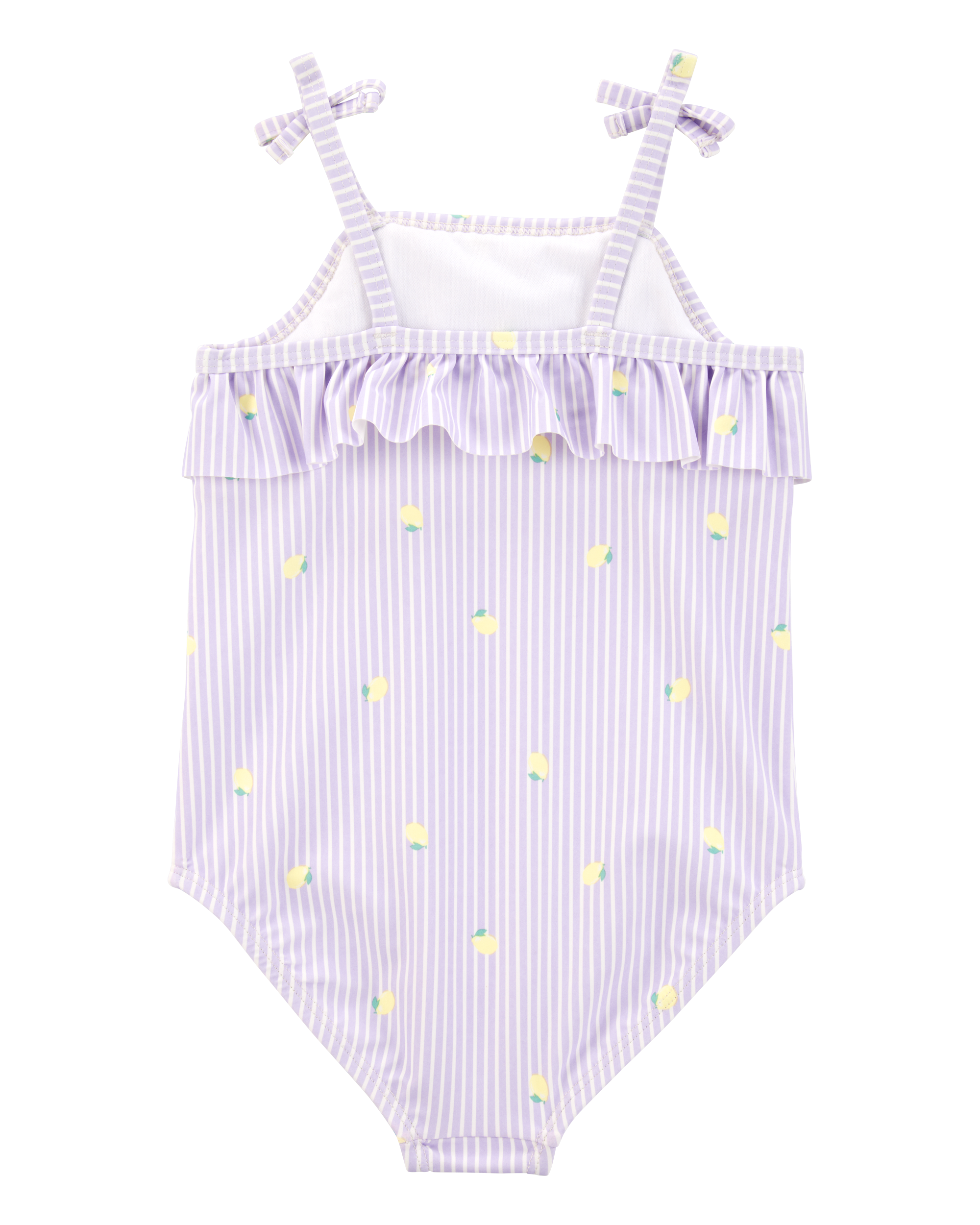 Toddler Girl 1-Piece Striped Lemon Swimsuit - Purple