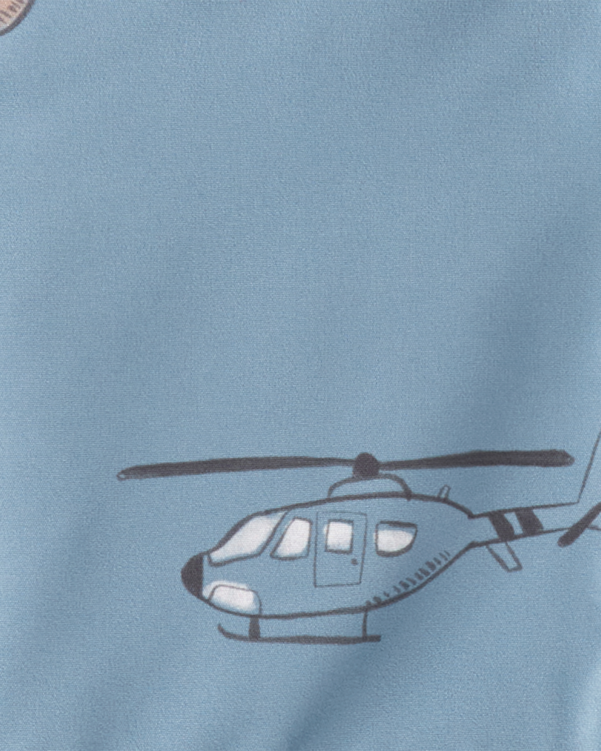 Toddler Boy Helicopter Print Rain Jacket - Blue