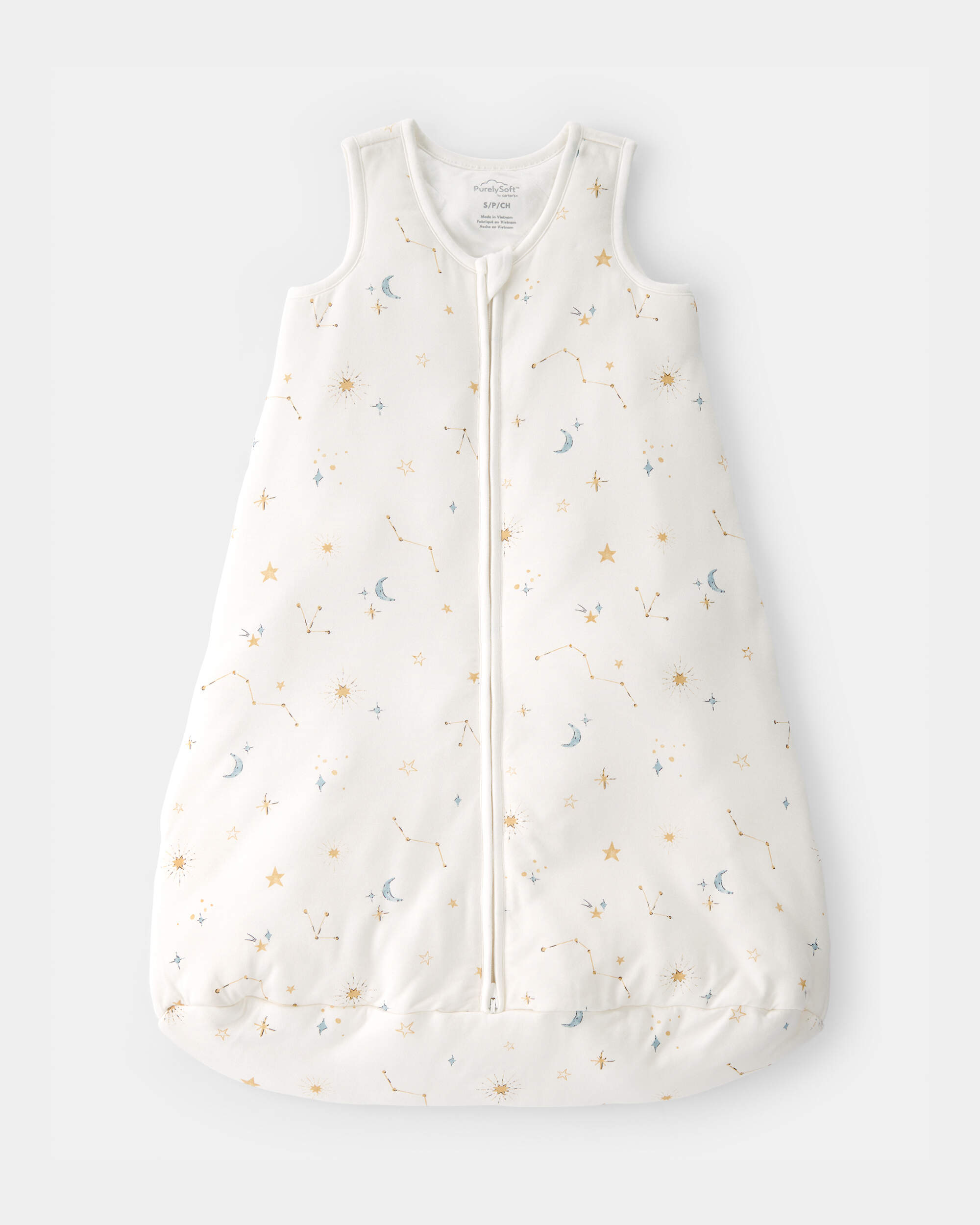 Baby Constellation 2-Way Zip Wearable Blanket - White