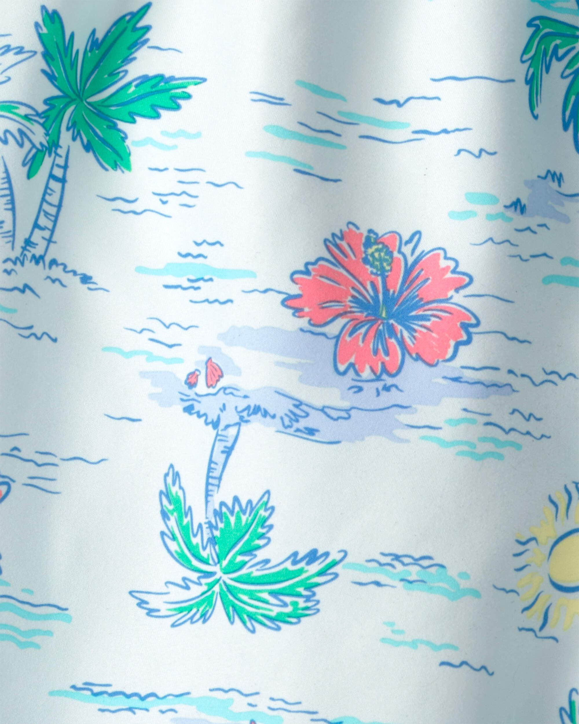 Boys Floral Swim Trunks - Blue