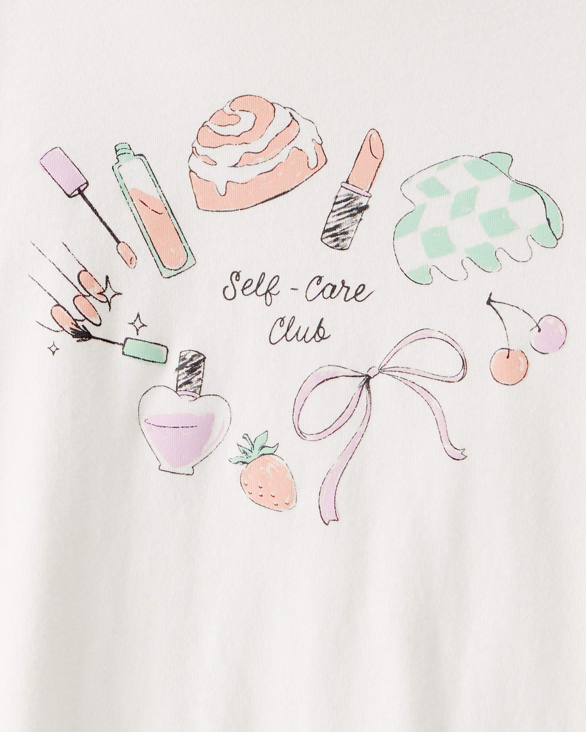 Girls 'Self Care' Long-Sleeve Graphic Tee - Ivory