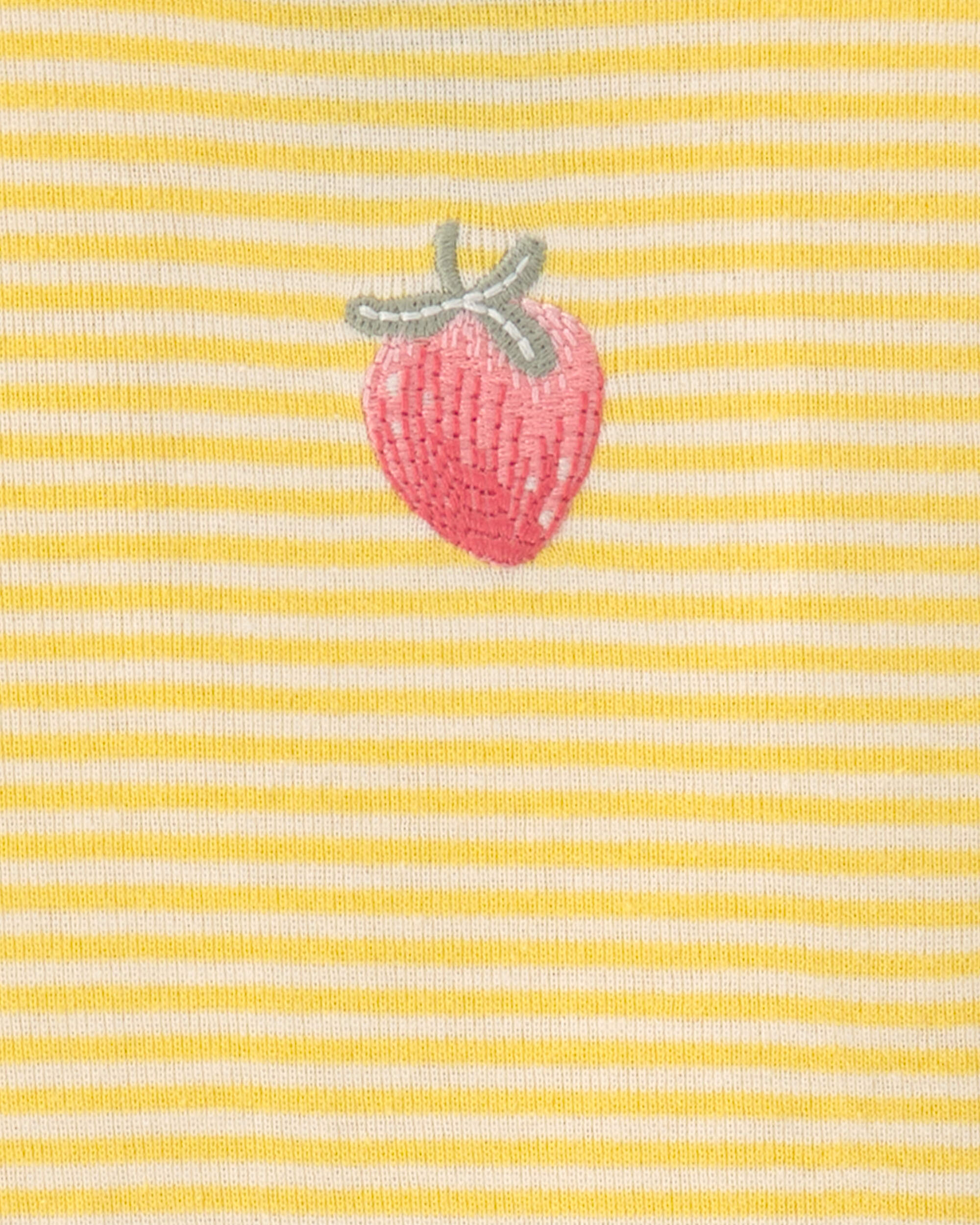 Baby Girl Strawberry 100% Cotton Snug Fit 2-Piece Pyjama Set - Yellow