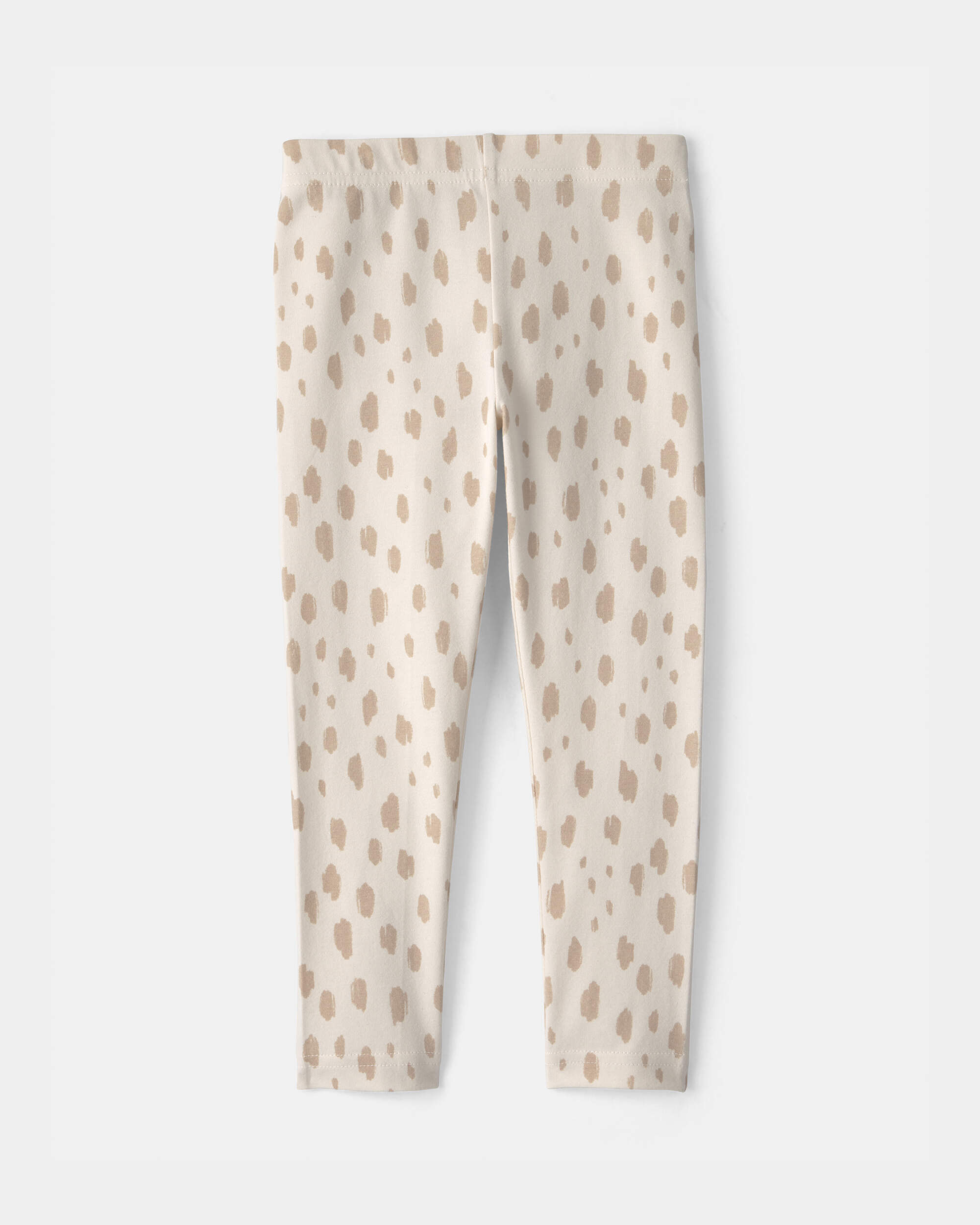 Toddler Girl Dots Pull-On Stretch Leggings - Cream