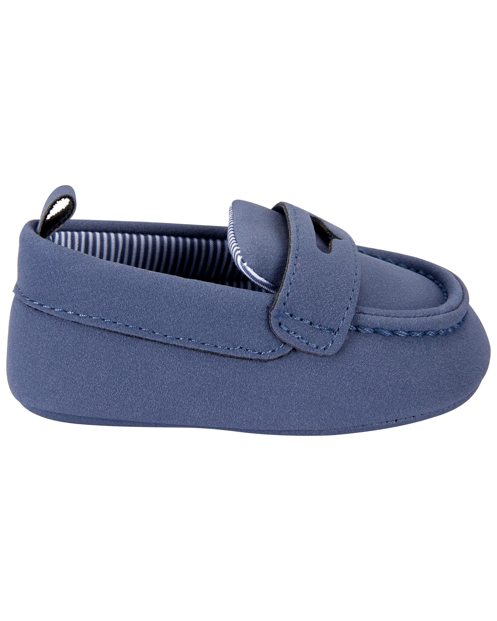 Navy top baby loafers