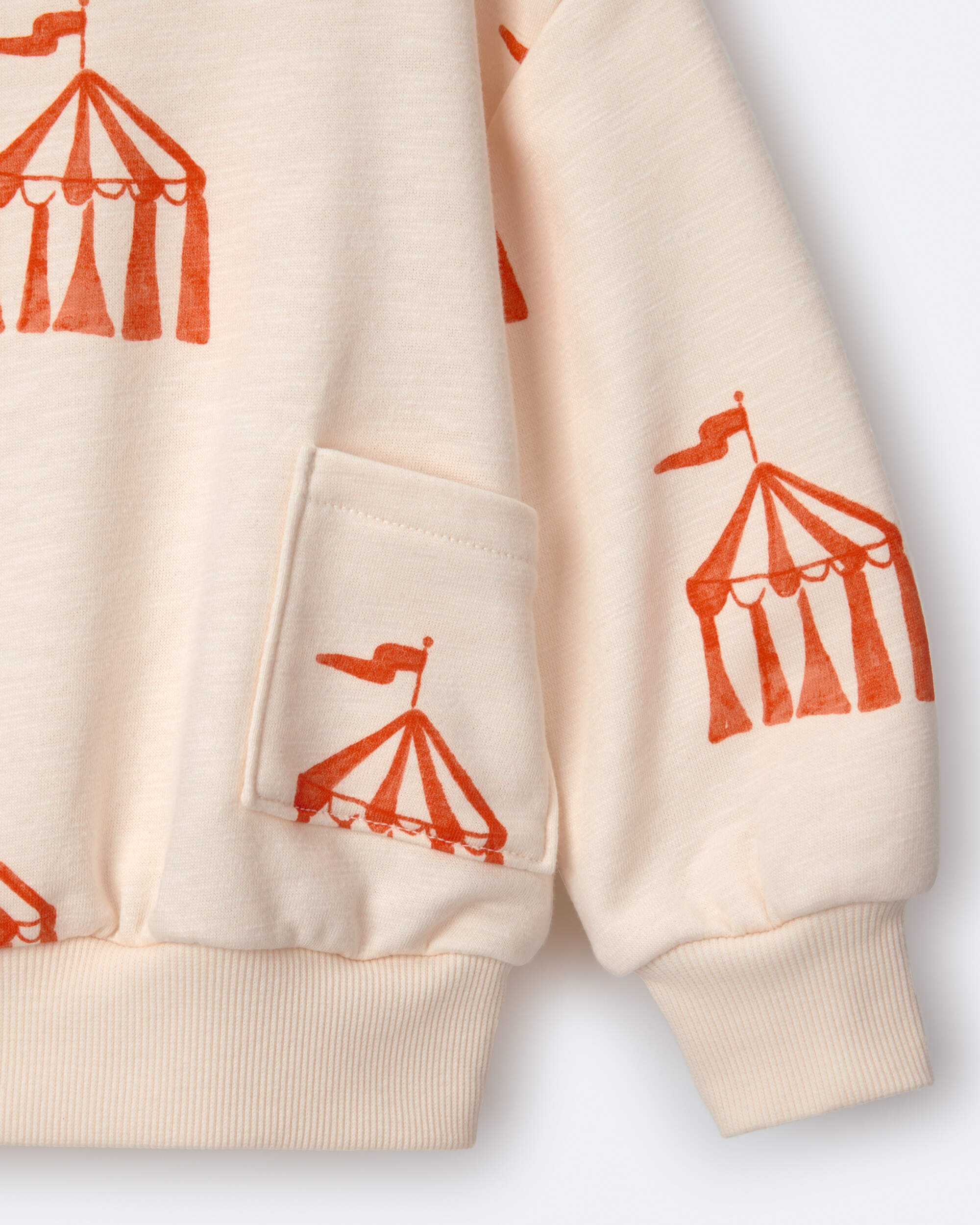 Toddler Otter Sweatshirt™ with Pockets Big Top Print - Cream