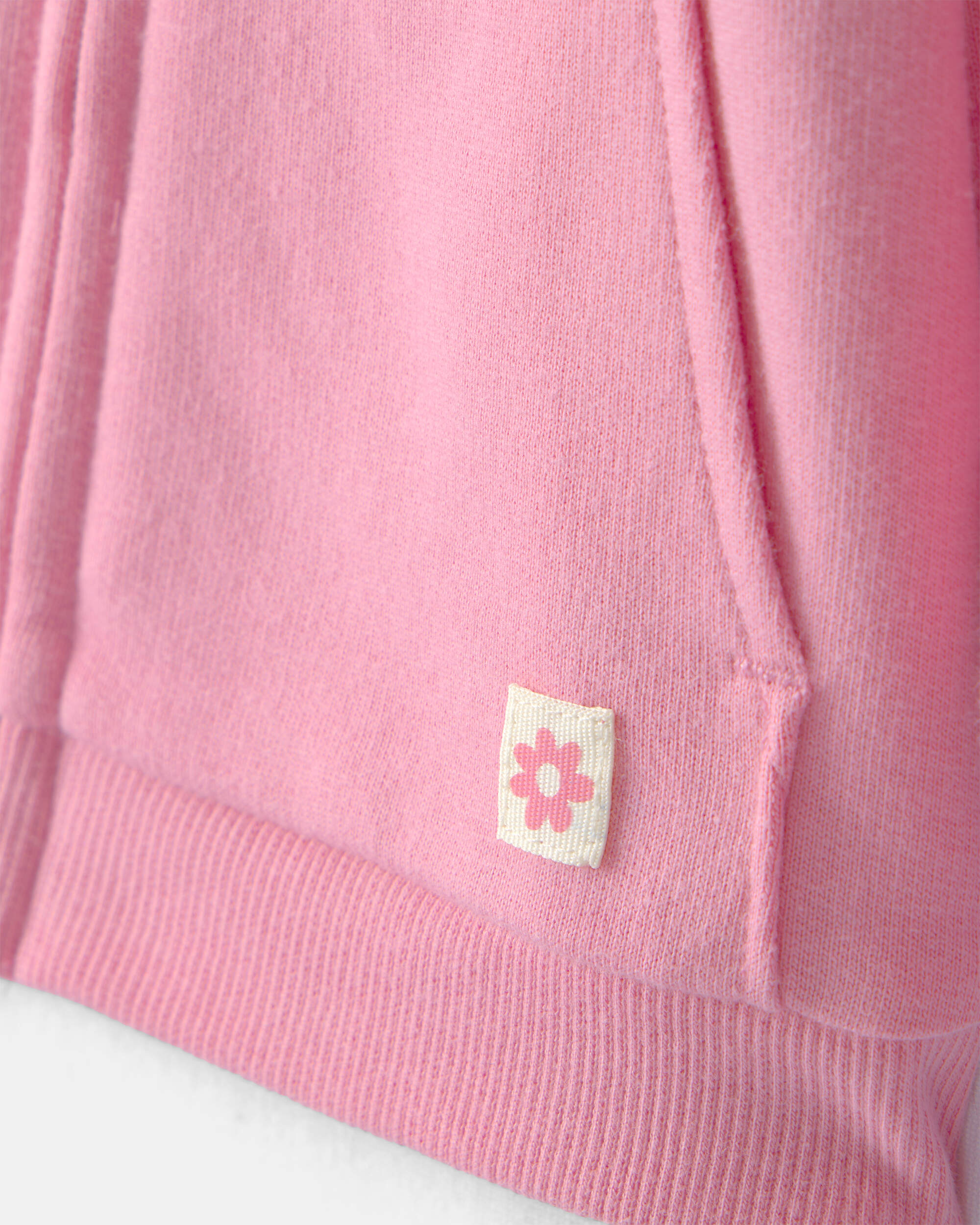 Baby Girl French Terry Zip-Up Hoodie - Pink
