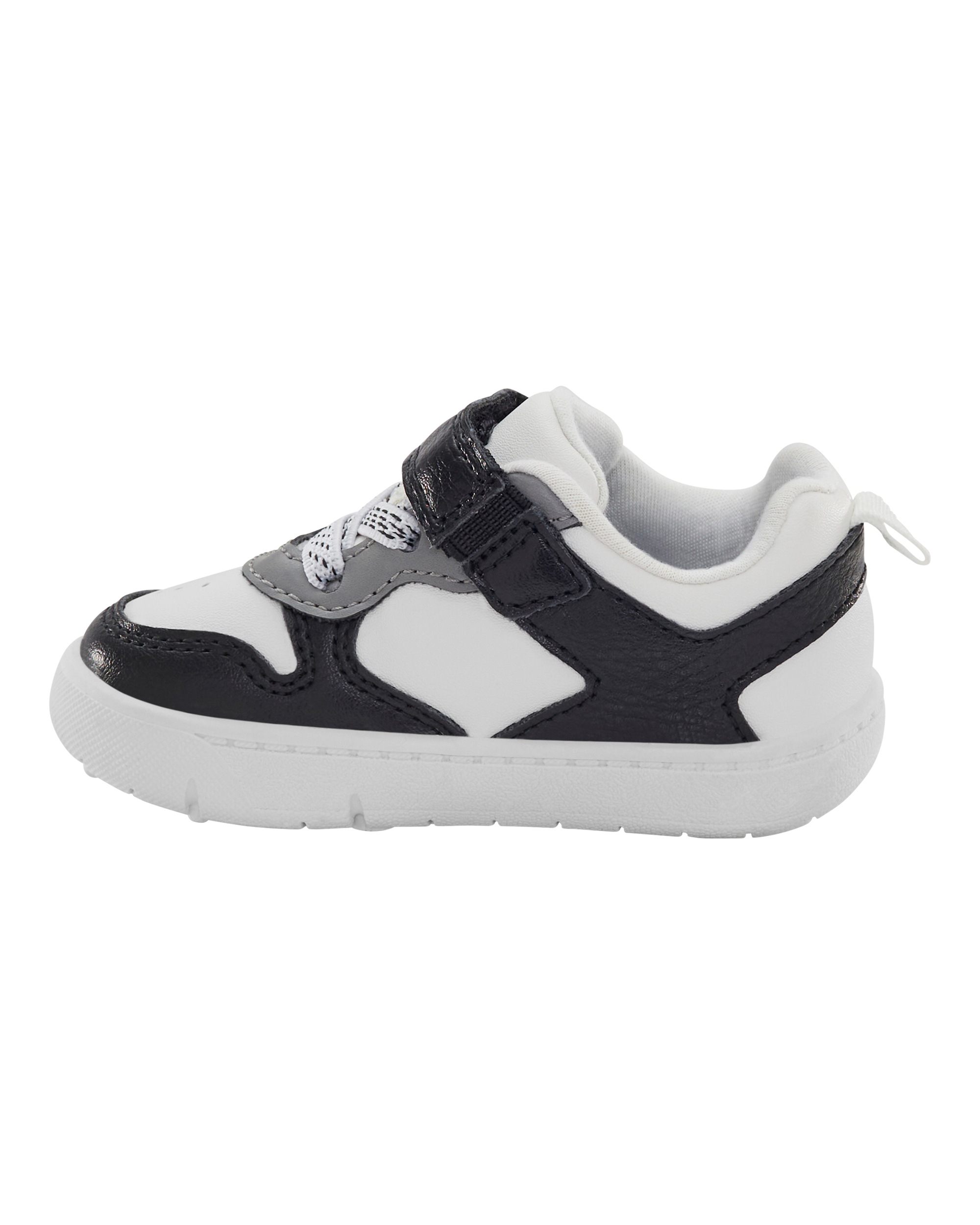 Baby Every Step® First Walker  Faux Leather Fashion Sneakers - White/Black