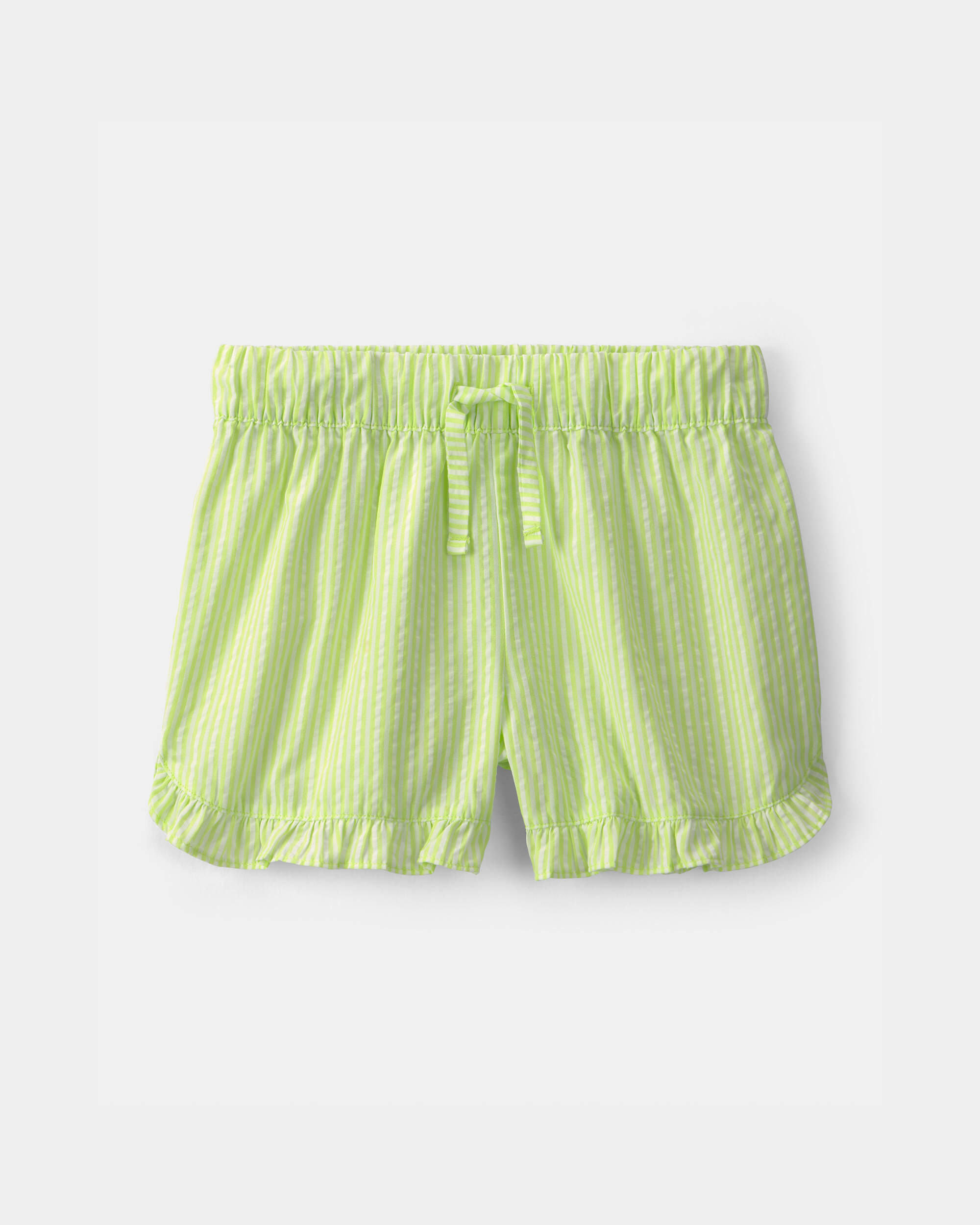 Girls Ruffle-Trim Shorts - Green