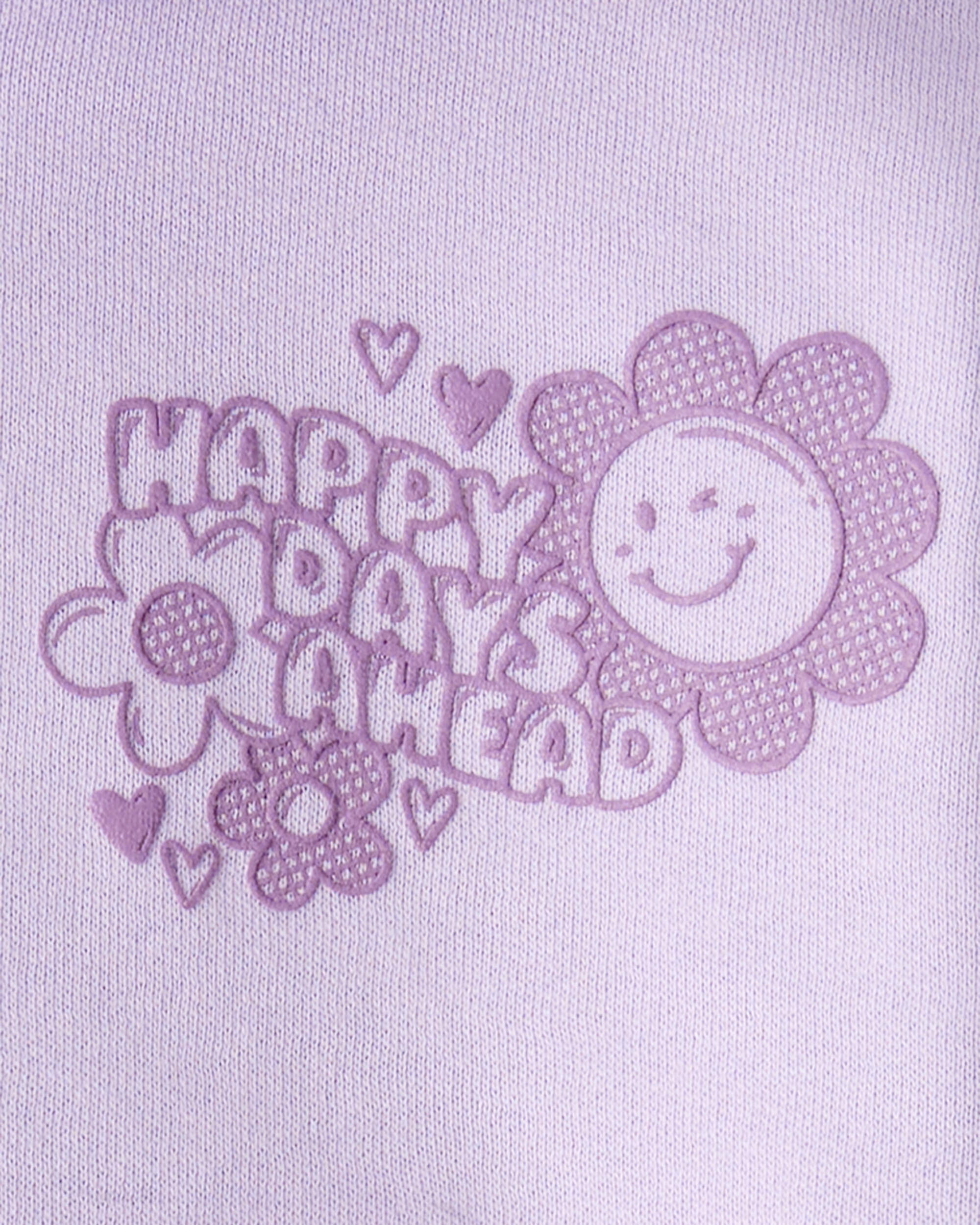 Baby Girl 2-Piece Flower Graphic Long-Sleeve Hoodie & Pant Set - Purple