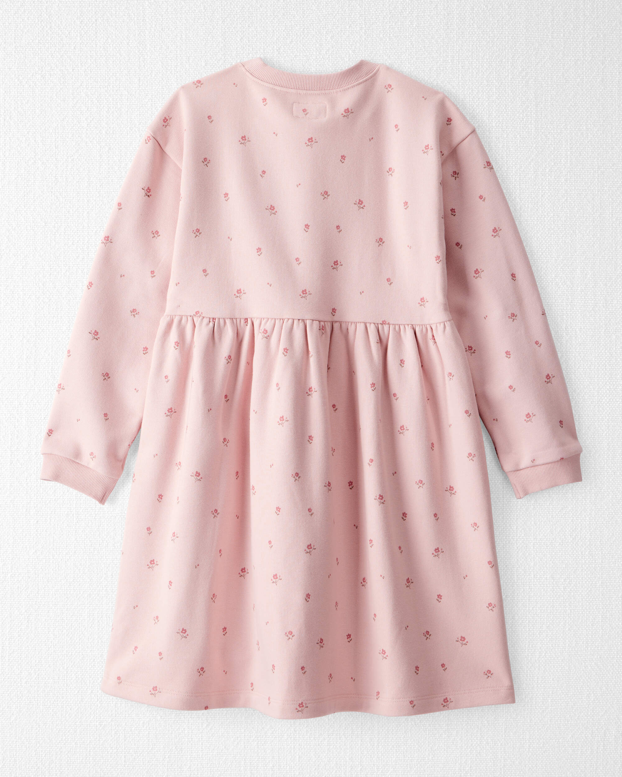 Girls French Terry Dress Made with Organic Cotton Blush Petals Print