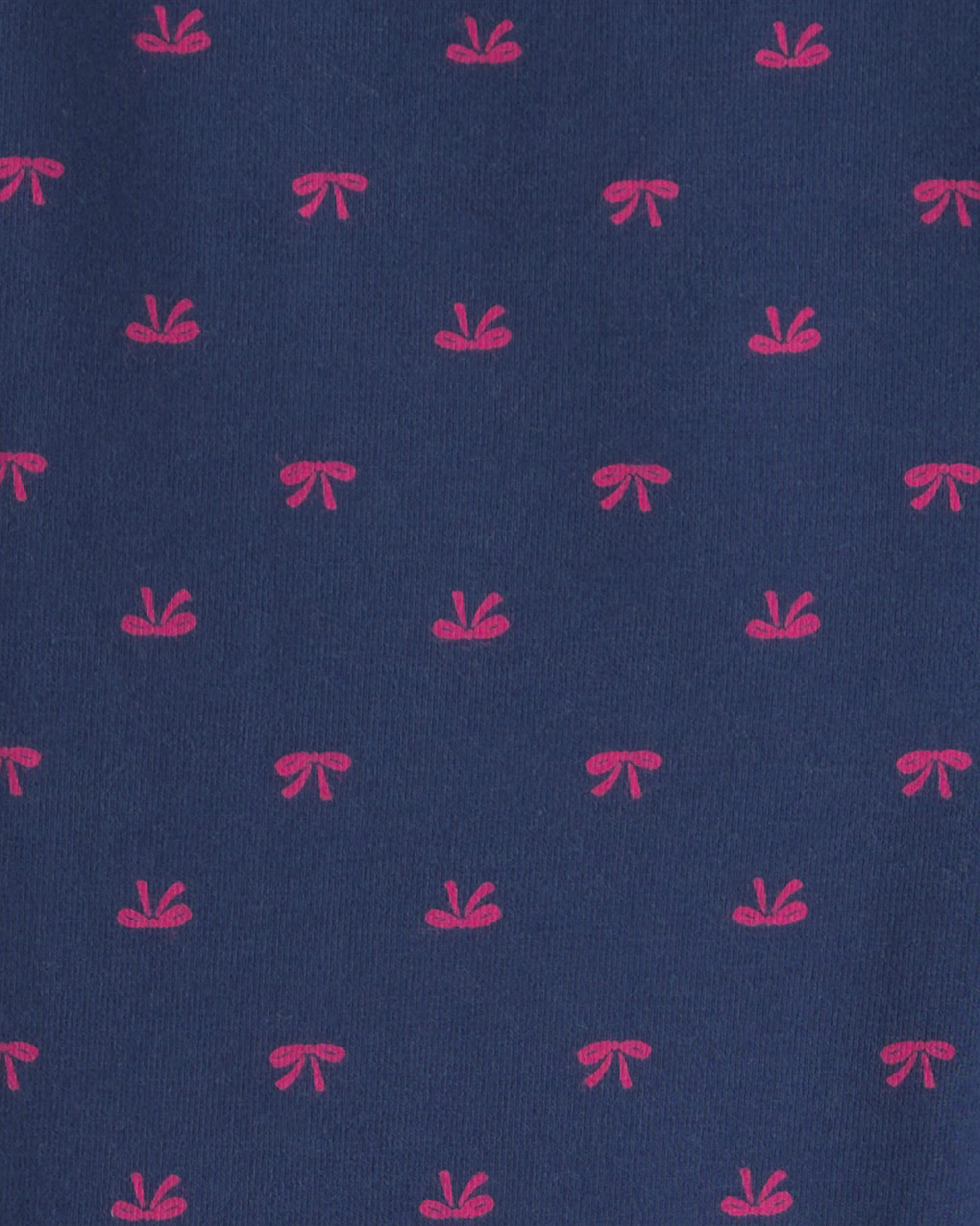 Girls Bow Cotton Pull-On Stretch Leggings - Navy Blue