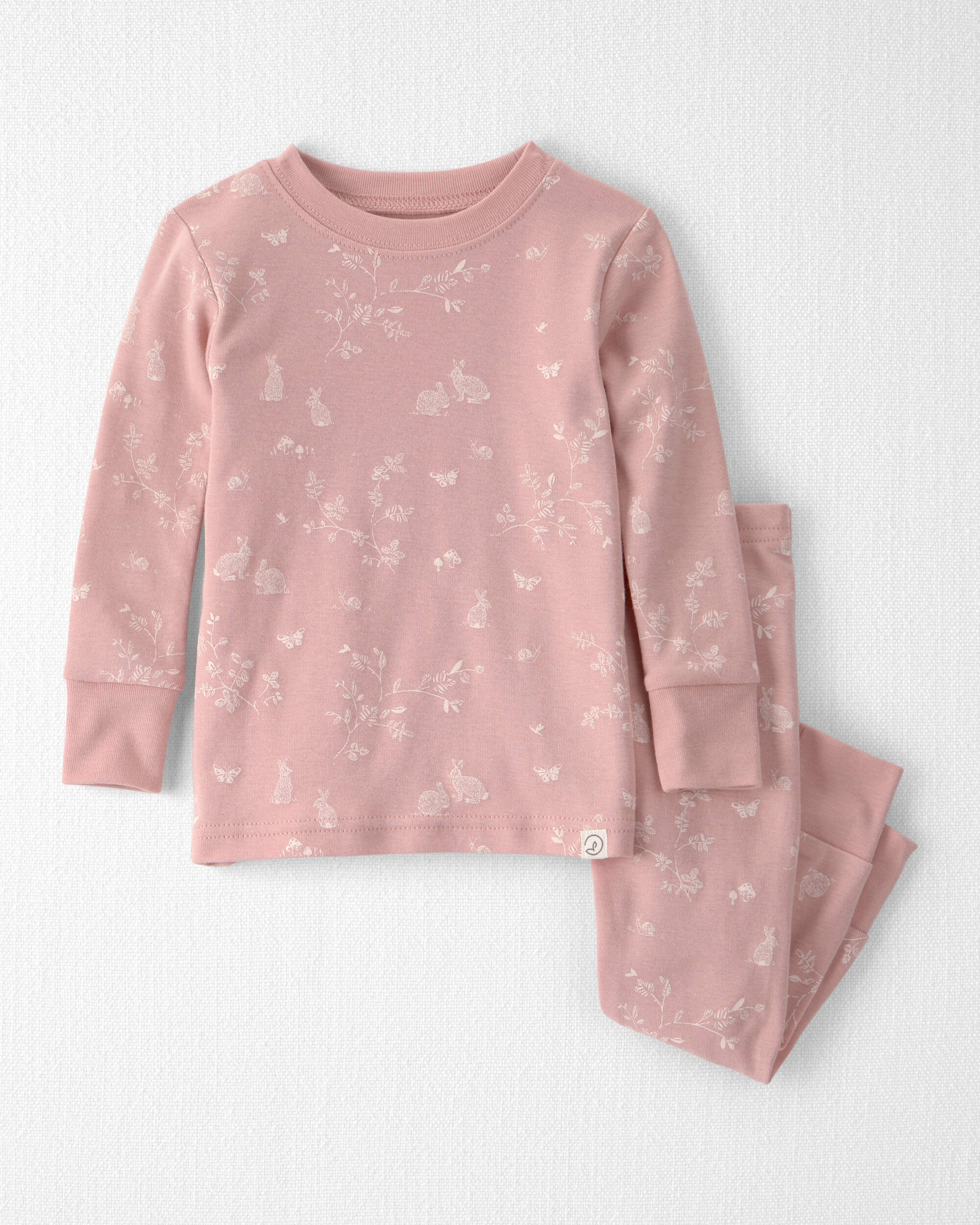 Baby Girl 2-Piece Organic Cotton Pyjama Pink Bunnies Print