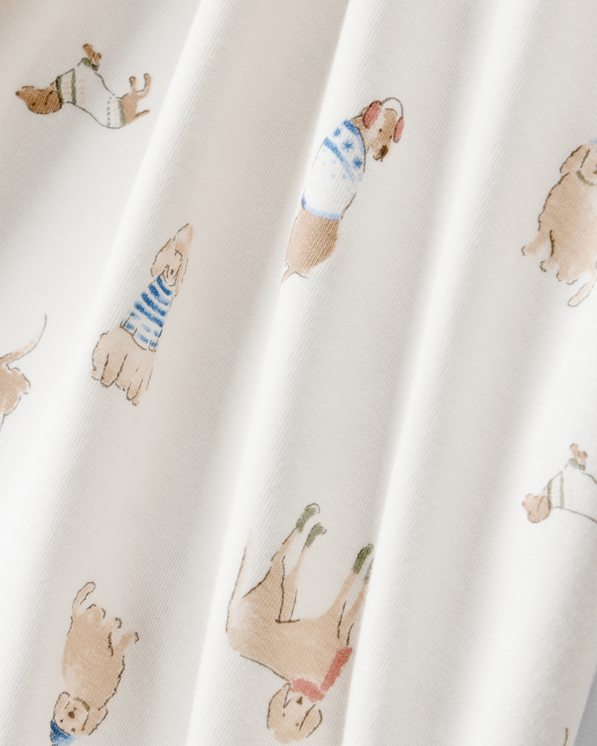 Baby Dog Print PurelySoft Snug Fit Sleeper - Cream