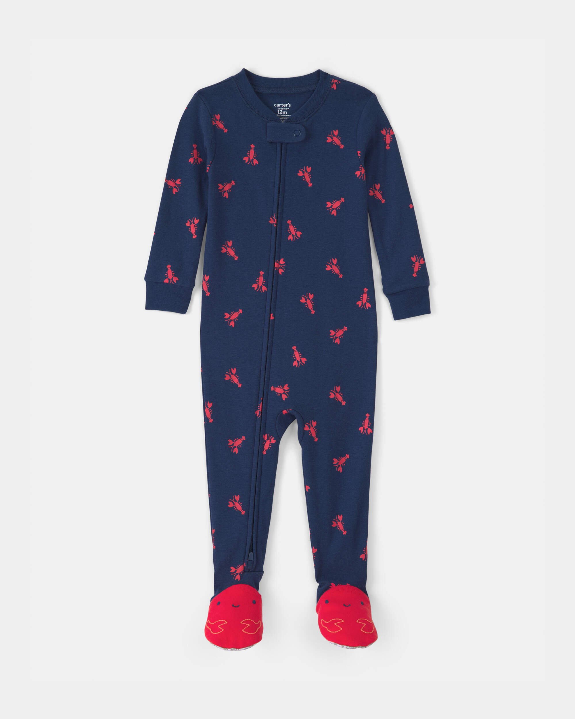 Baby Boy Lobster 100% Cotton Snug Fit 1-Piece Pajama Set - Blue