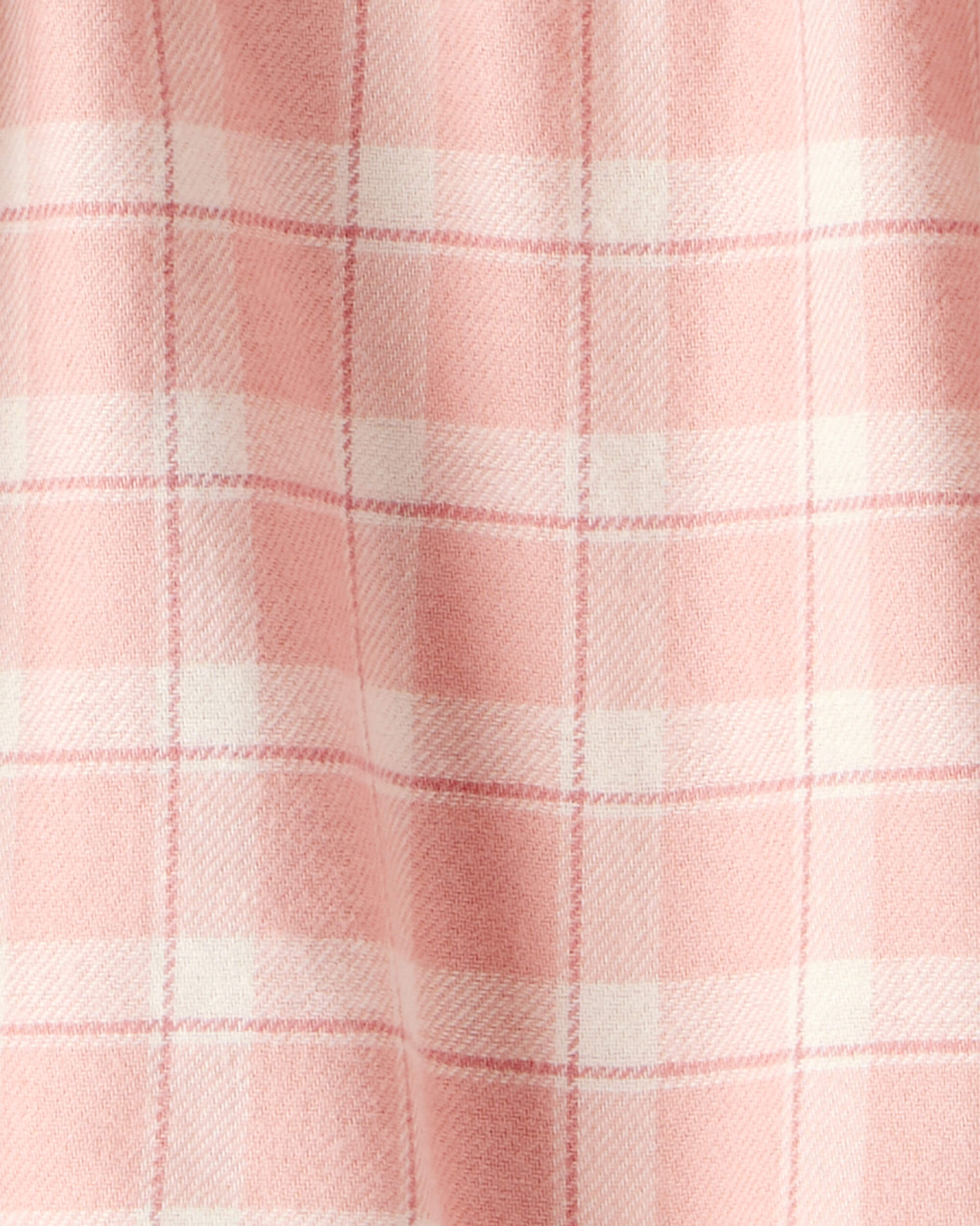 Toddler Girl Plaid Cotton Long-Sleeve Top - Pink